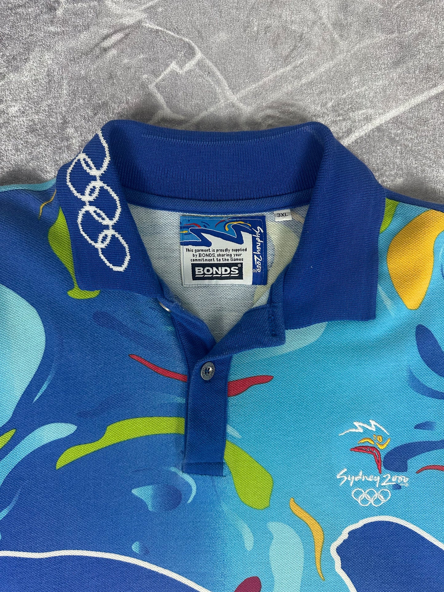 Vintage 2000 Bonds Sydney Summer Olympic Games Polo Shirt (3XL)