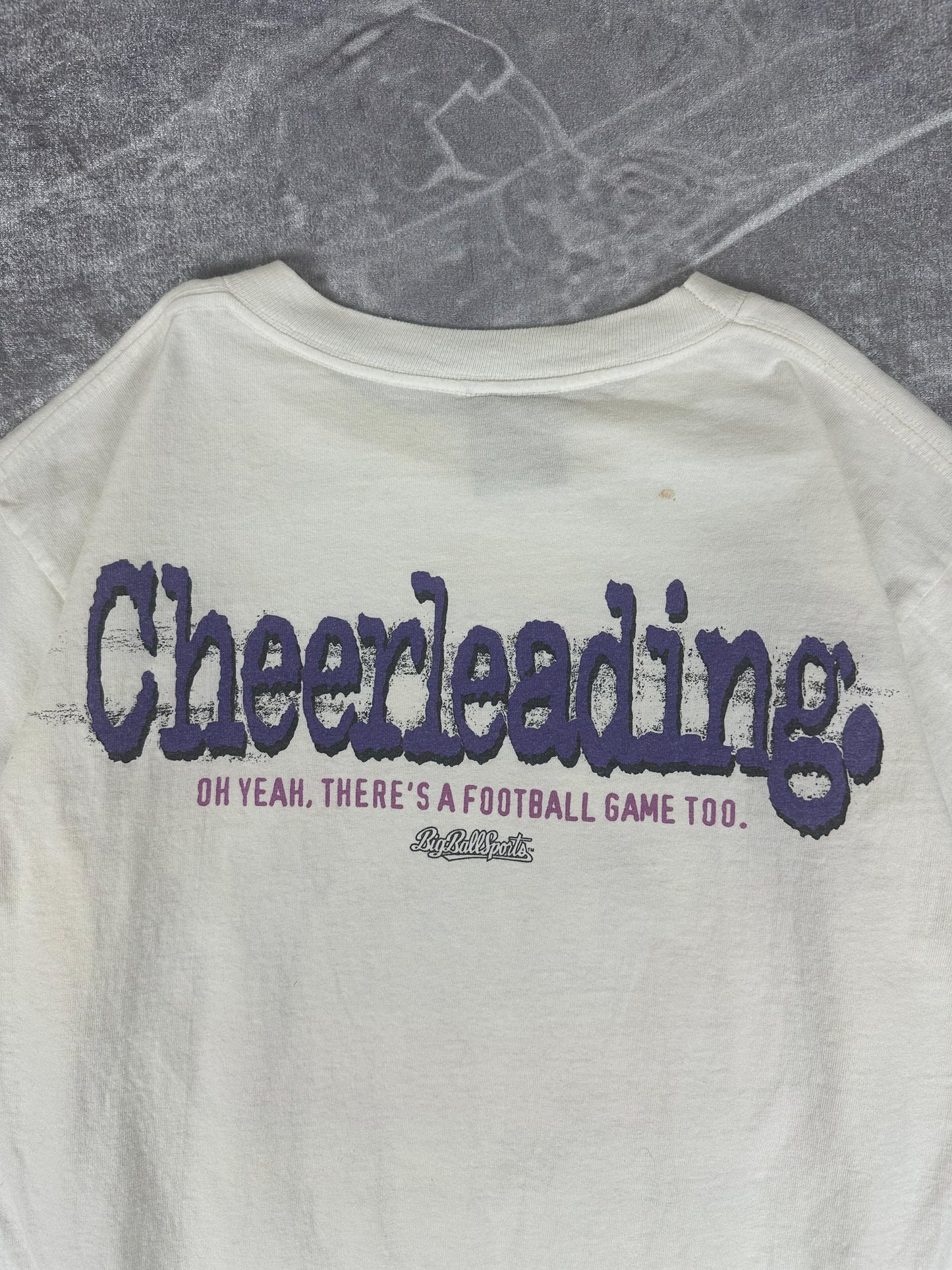 Vintage 1995 Big Ball Sports Cheerleading Football Heavyweight T-Shirt (M)