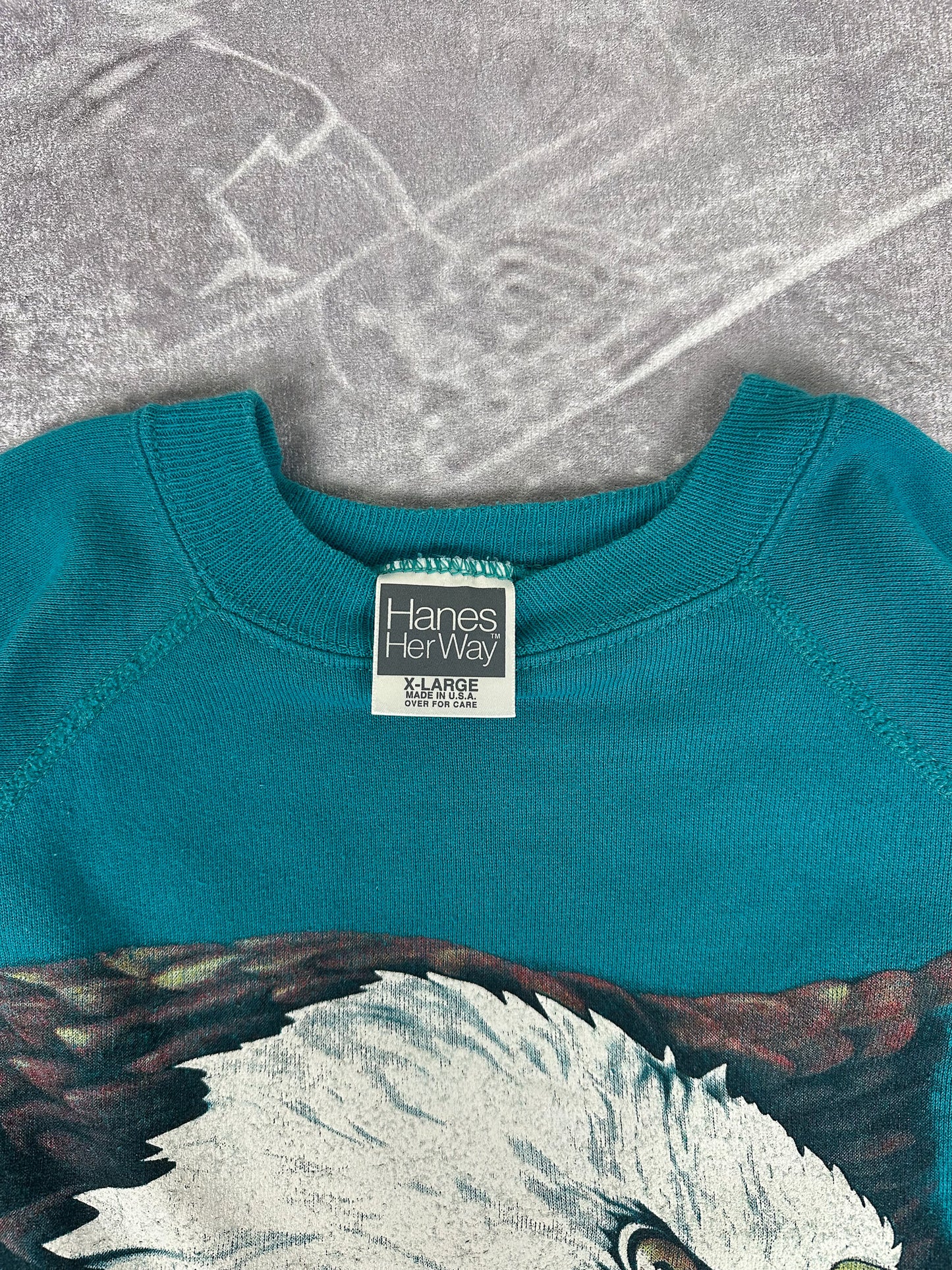 Vintage 90s Blank Harley Davidson Motorcycles Eagle 3D Emblem Reprint Sweatshirt (XL)