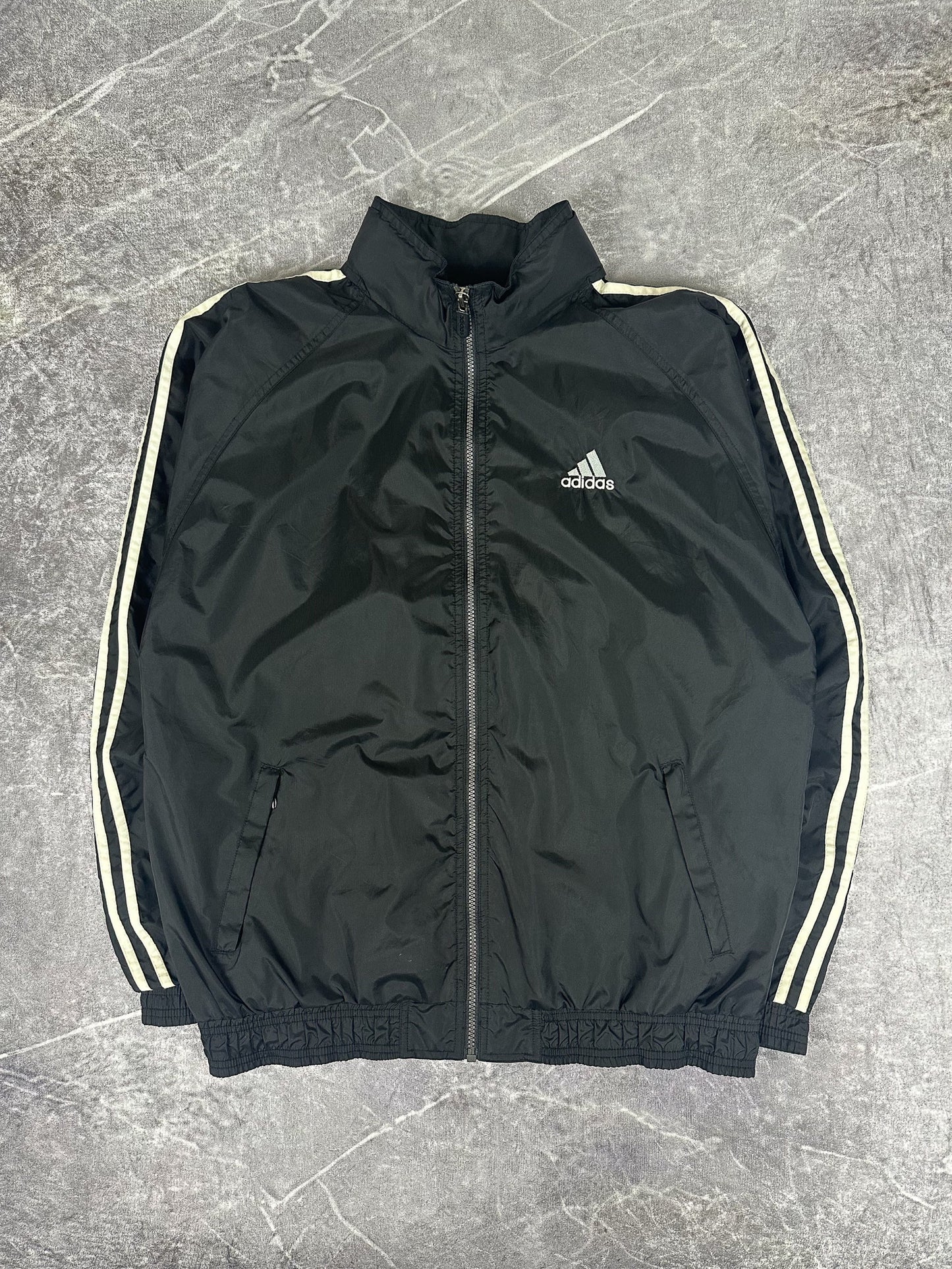 Vintage 90s Adidas Embroidered Logo Lightweight Windbreaker Jacket (XL)