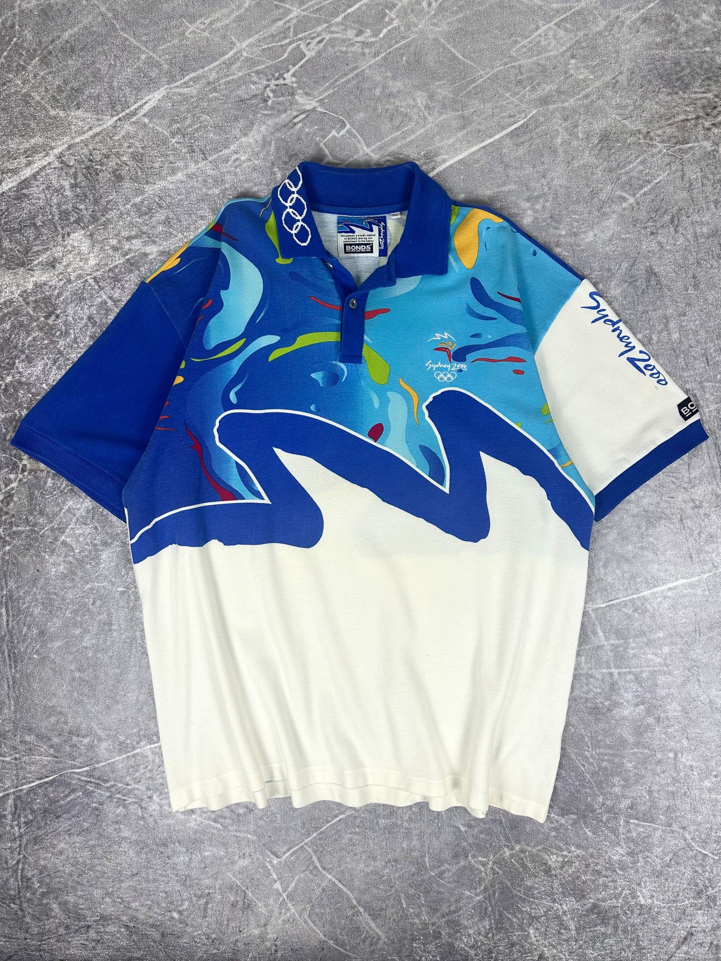 Vintage 2000 Bonds Sydney Summer Olympic Games Polo Shirt (3XL)