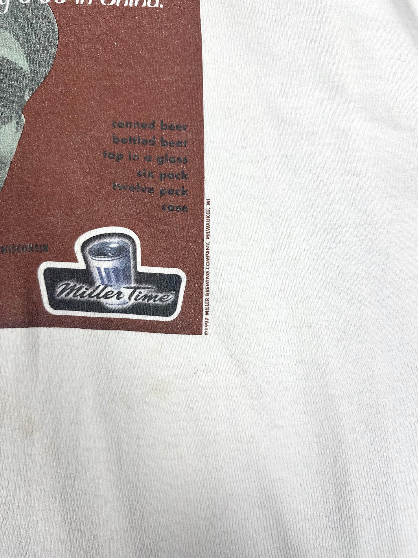 Vintage 90s Miller Brewing Company Miller Lite Promo T-Shirt (2XL)