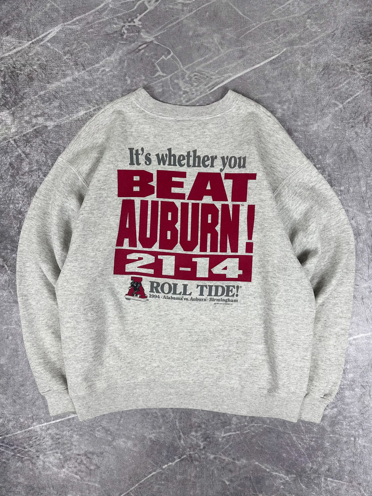 Vintage 1994 University of Alabama Crimson Tide vs Auburn Tigers Sweatshirt (XL)