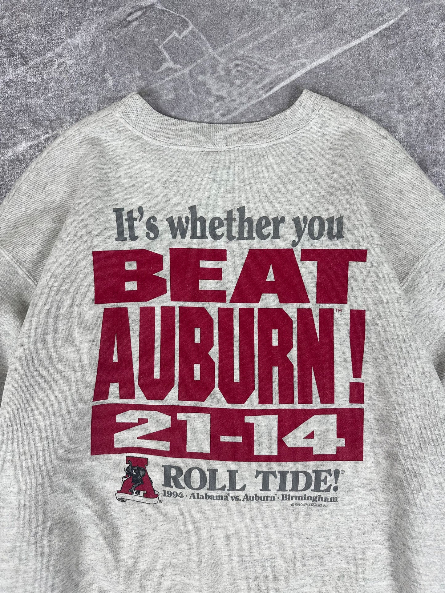 Vintage 1994 University of Alabama Crimson Tide vs Auburn Tigers Sweatshirt (XL)