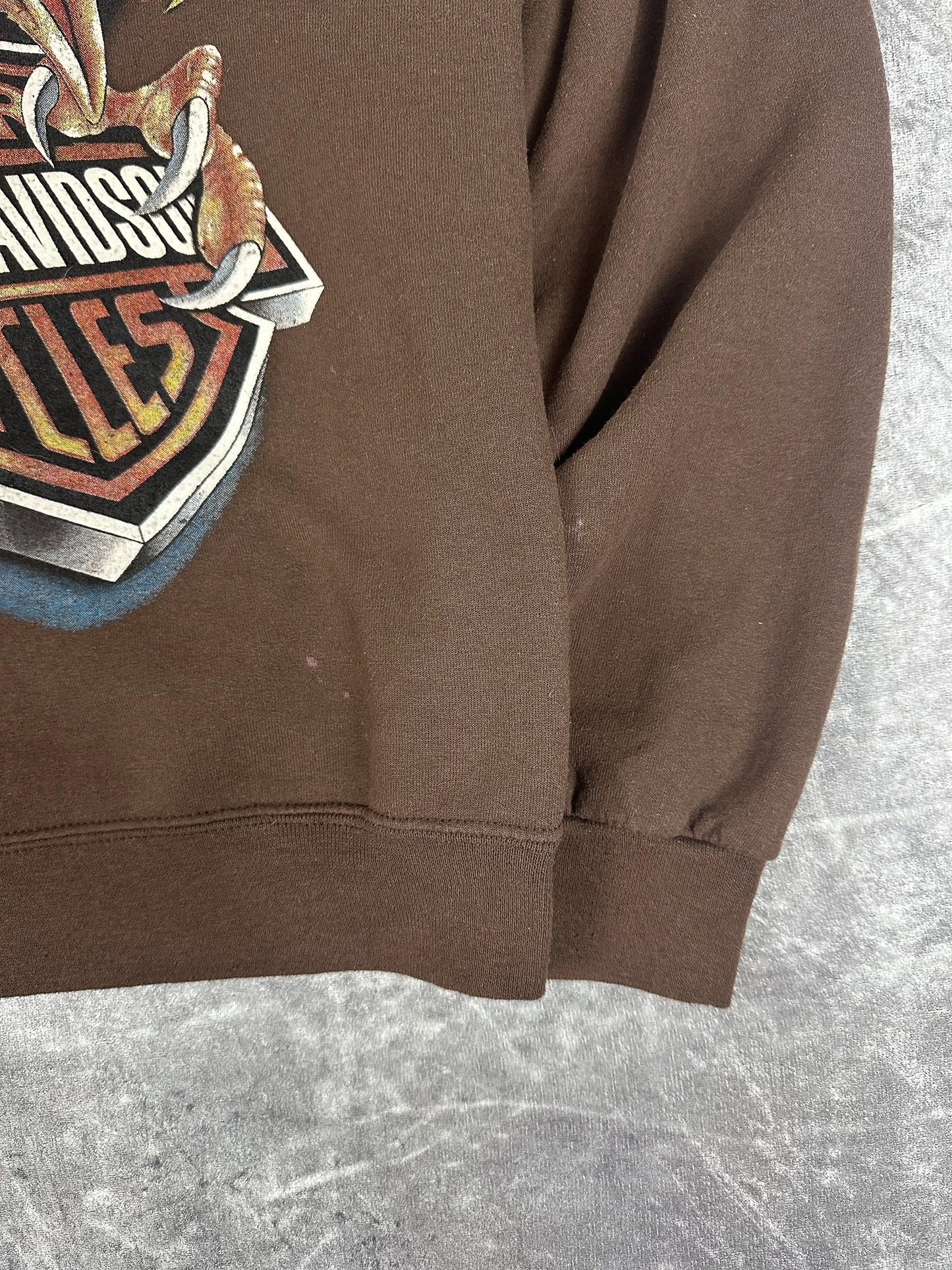Vintage 00s Blank Harley Davidson Motorcycles Eagle 3D Emblem Reprint Sweatshirt (S)