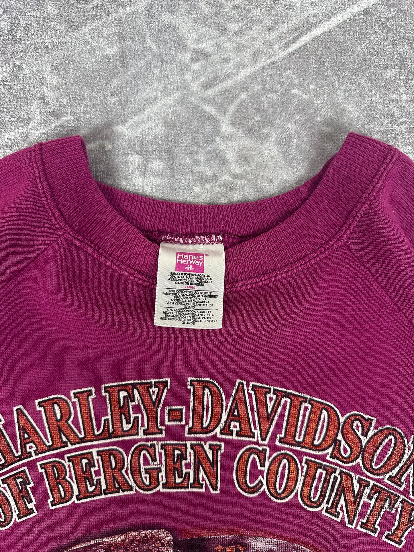 Vintage 90s Blank Harley Davidson of Bergen County Ride to Live Rochelle NJ Reprint Sweatshirt (L)
