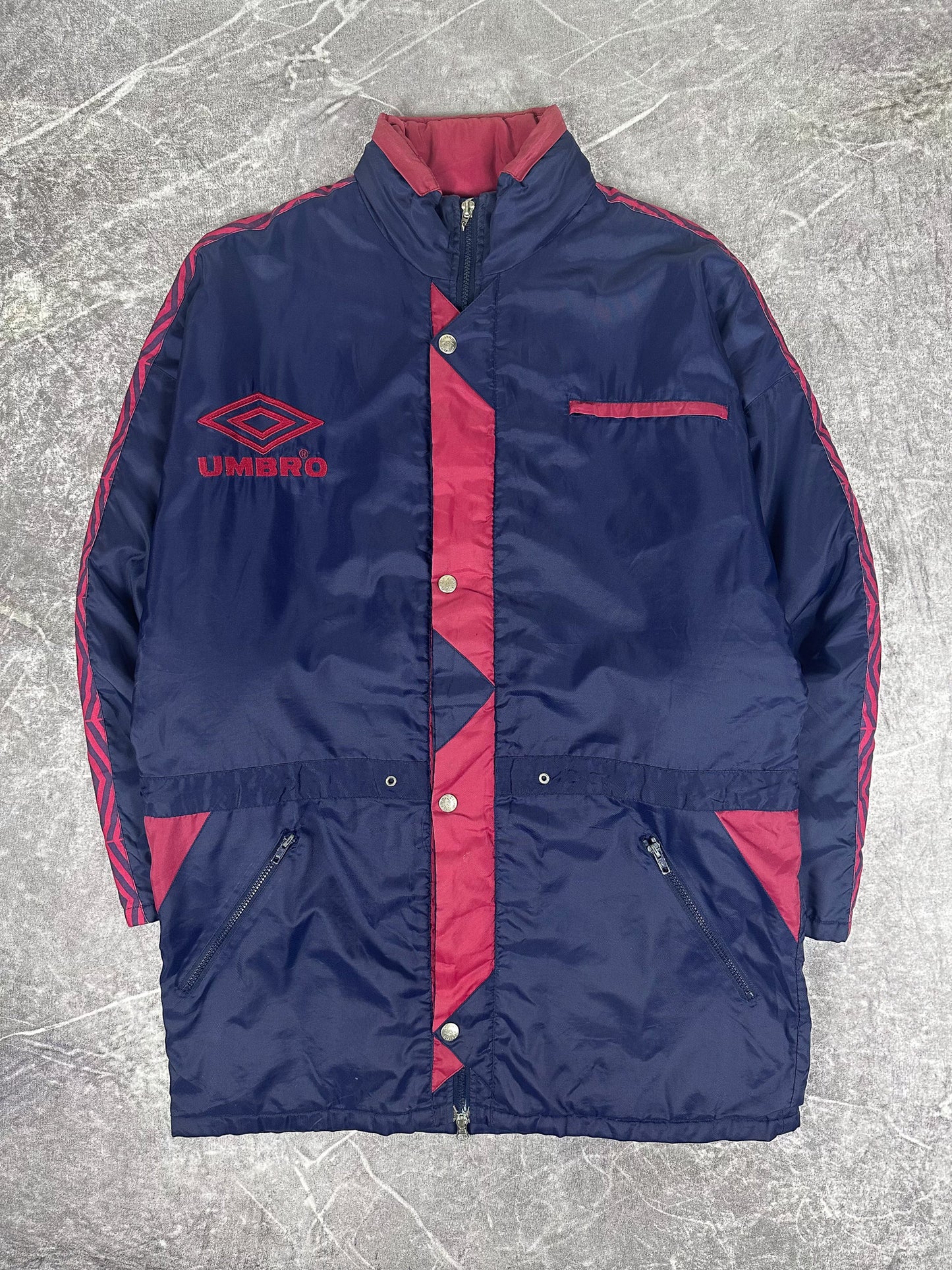 Vintage 90s Umbro Embroidered Logo Monogram Print Heavy Parka (M)