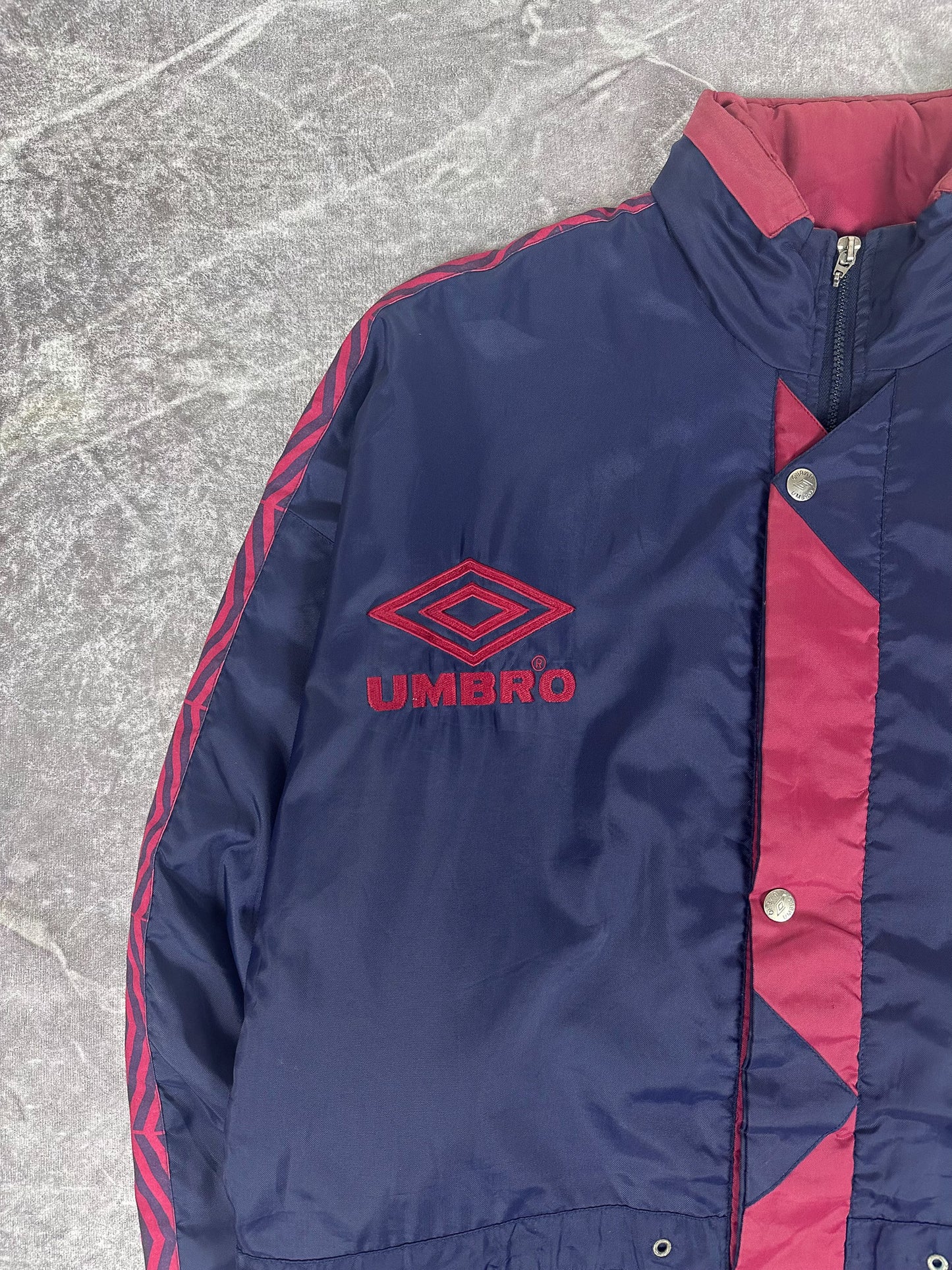 Vintage 90s Umbro Embroidered Logo Monogram Print Heavy Parka (M)