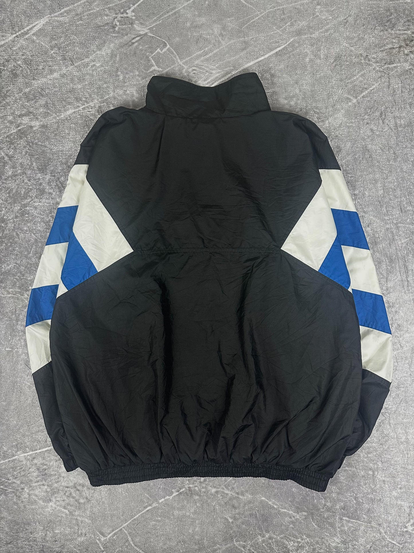 Vintage 90s Adidas Originals 3 Stripe Embroidered Spellout Nylon Windbreaker (L)