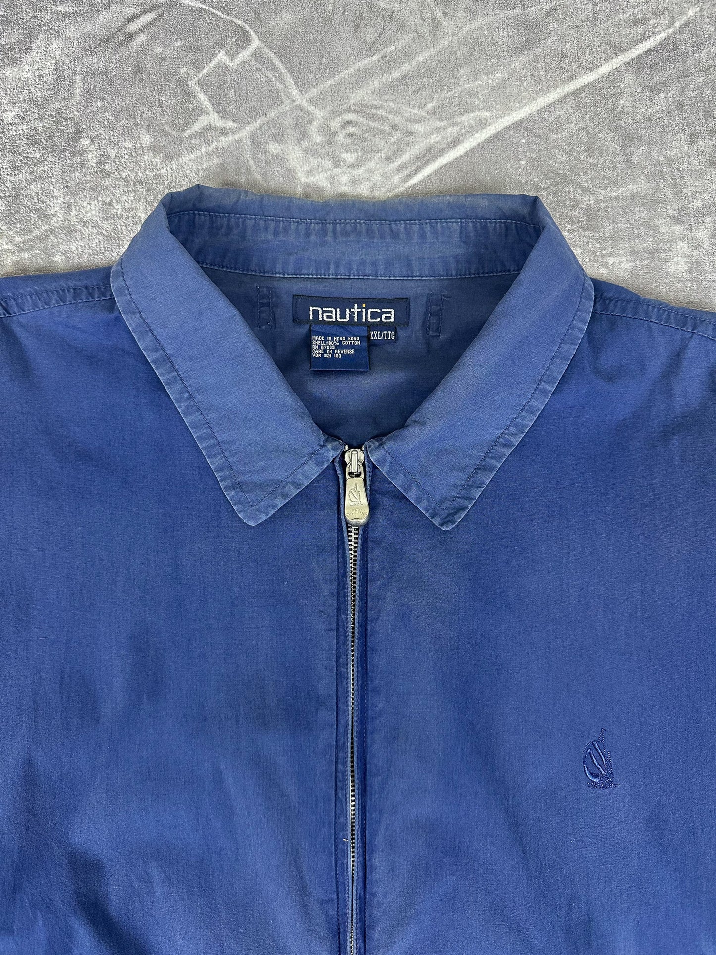 Vintage 90s Nautica Embroidered Small Logo Harrington Jacket (2XL)