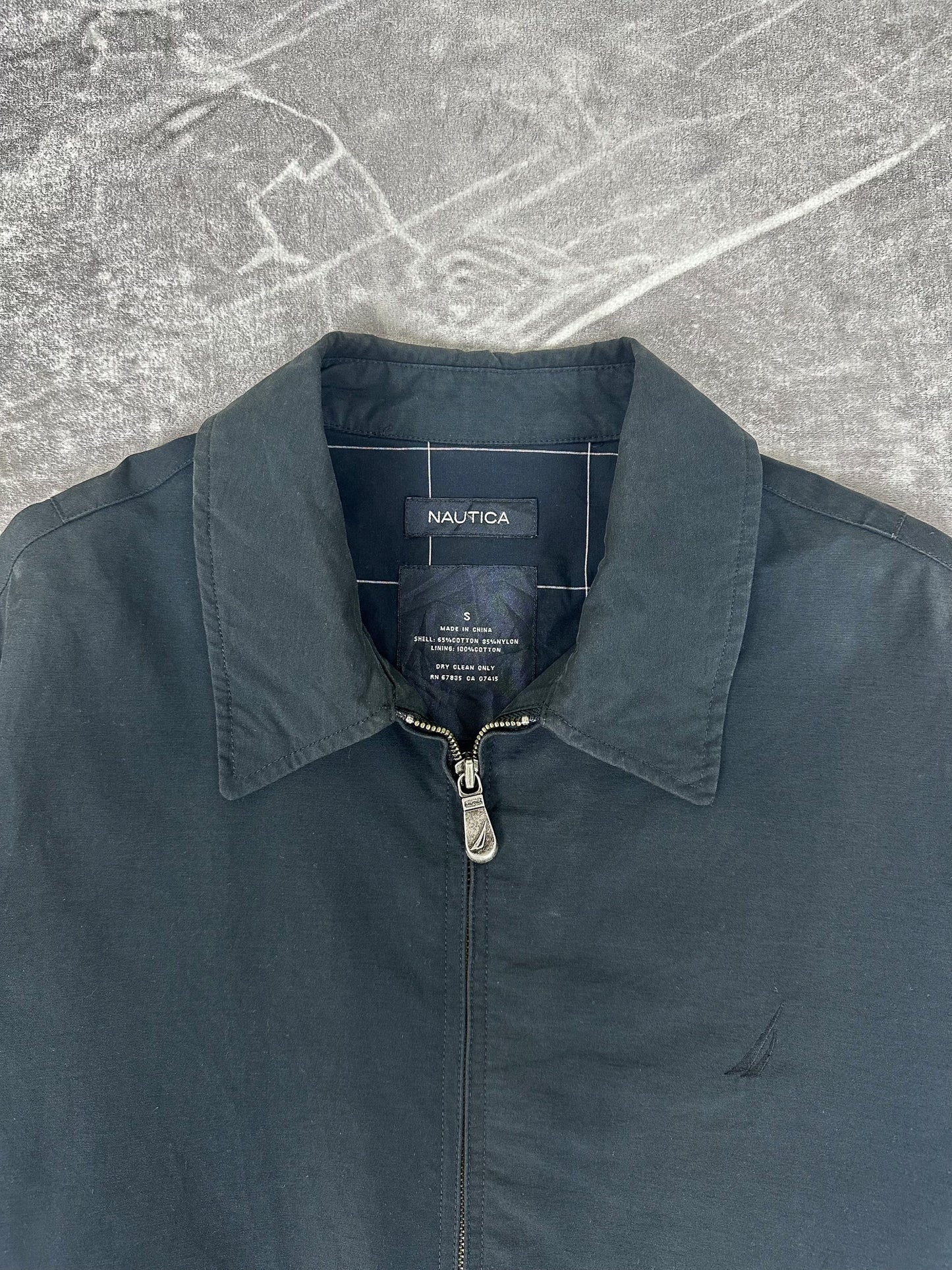 Vintage 00s Nautica Plaid Lined Embroidered Small Logo Harrington Jacket (S)