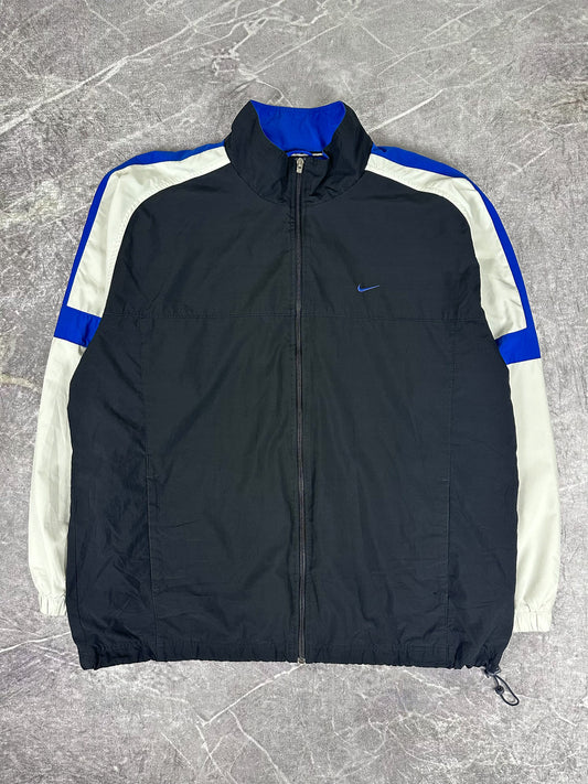 Vintage 00s Nike Colour Block Embroidered Small Swoosh Windbreaker Jacket (2XL)
