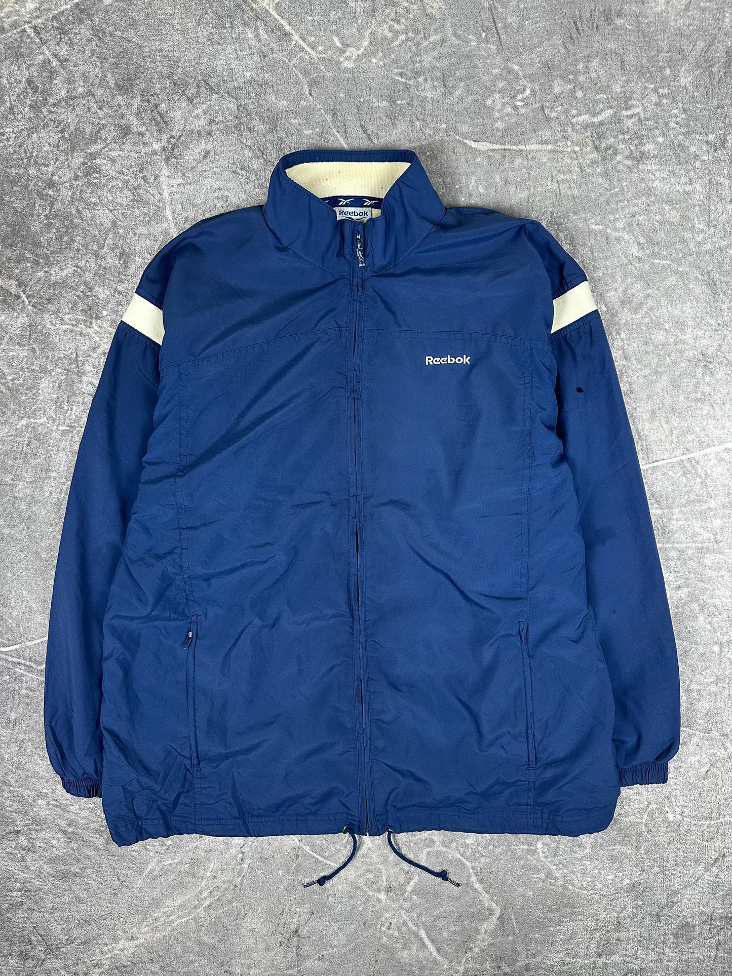 Vintage 90s Reebok Embroidered Spellout Windbreaker Jacket (M)