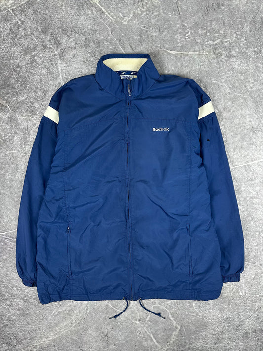 Vintage 90s Reebok Embroidered Spellout Windbreaker Jacket (M)