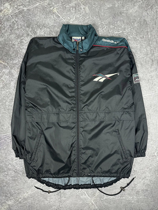Vintage 90s Reebok Colour Block Big Logo Windbreaker Jacket (XL)