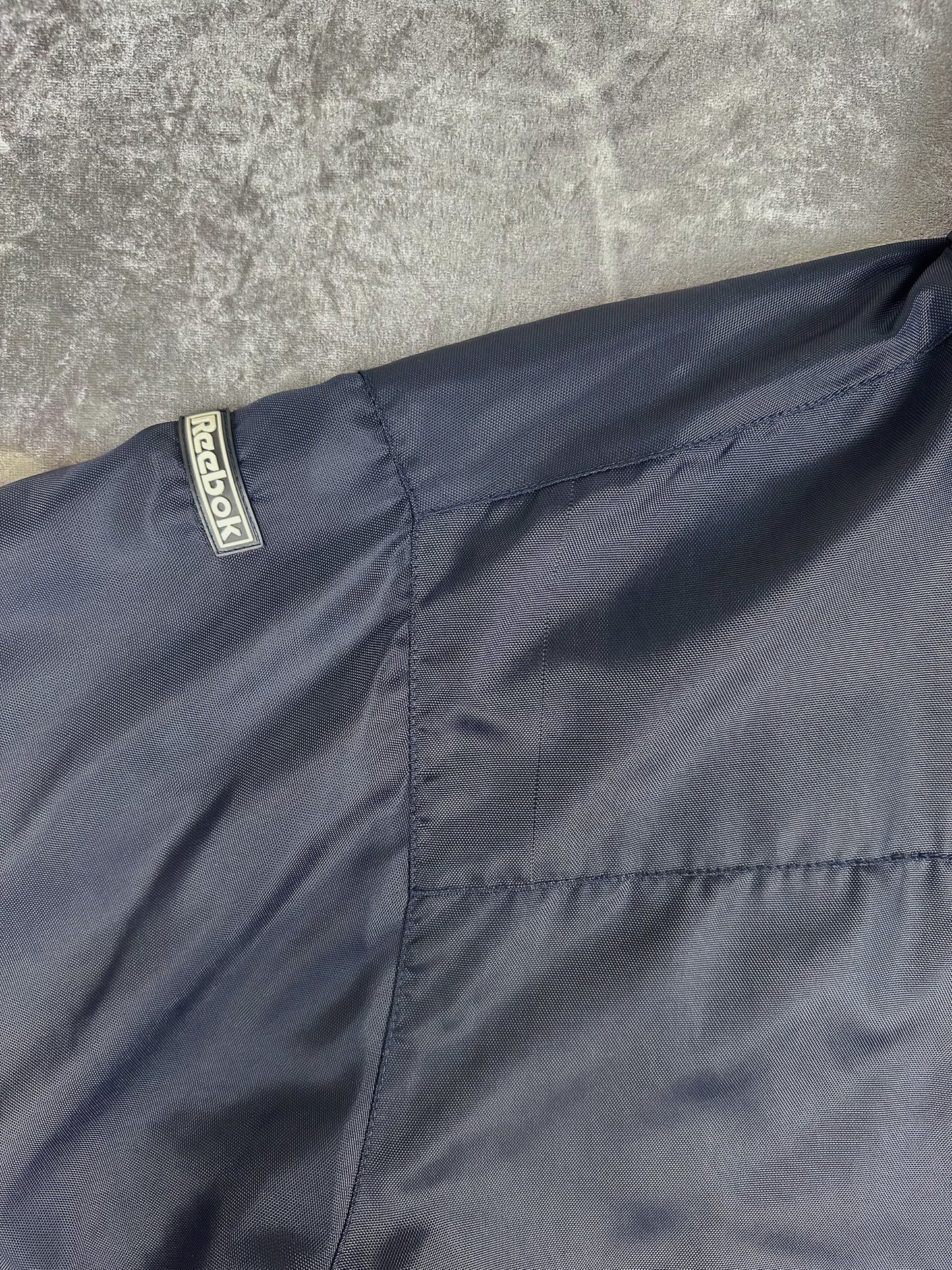 Vintage 90s Reebok Athletic Department Embroidered Trench Parka Heavy Jacket (XL)