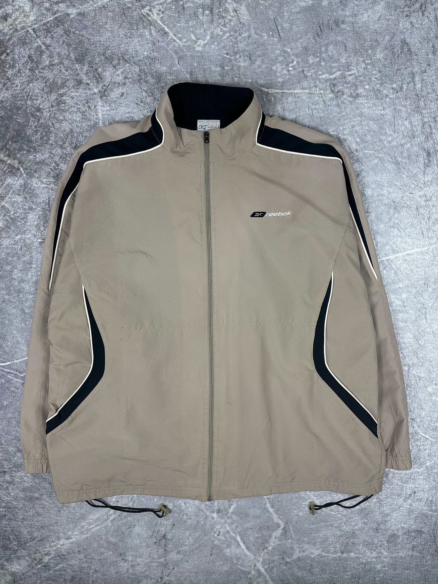 Vintage 00s Reebok Small Embroidered Logo Spellout Windbreaker Jacket (L)