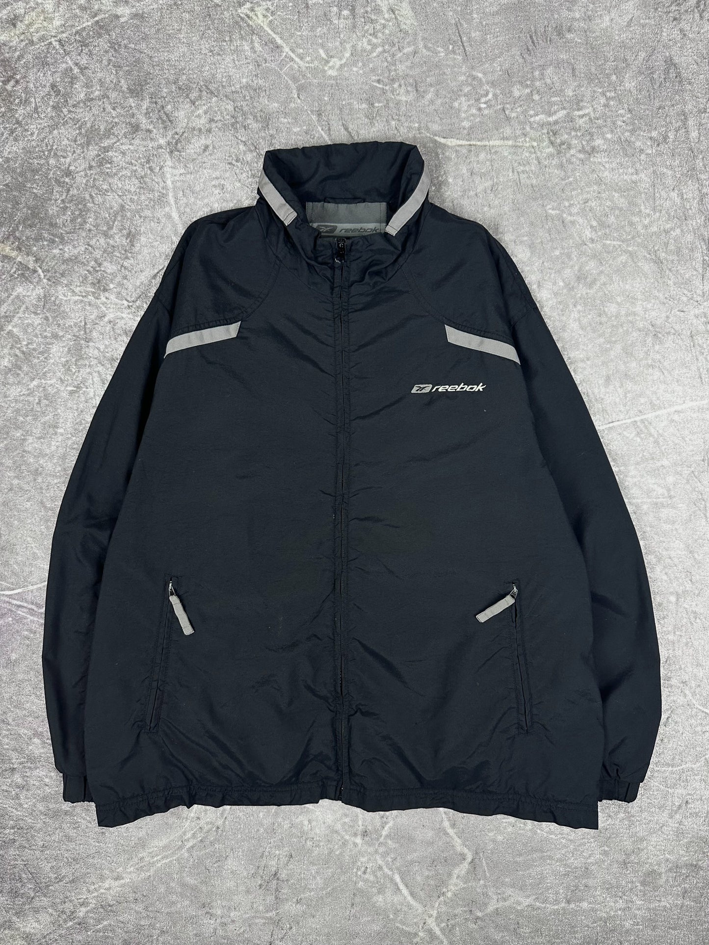 Vintage 00s Reebok Embroidered Logo Spellout Windbreaker Jacket (M)