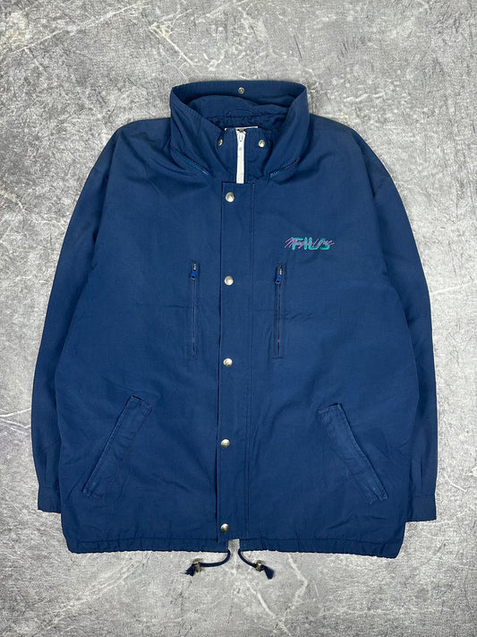 Vintage 90s Fila Magic Line Embroidered Logo Parka Jacket (XL)