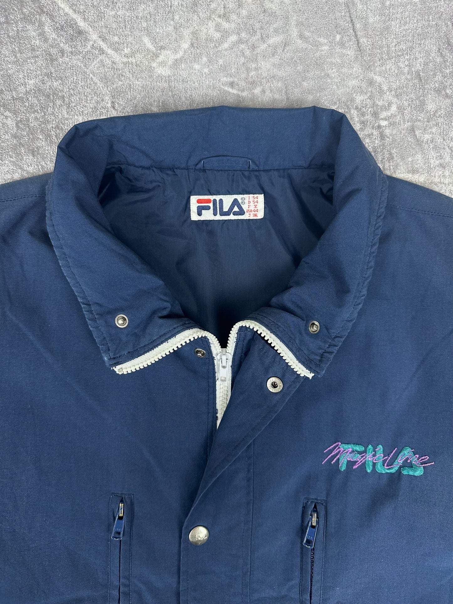 Vintage 90s Fila Magic Line Embroidered Logo Parka Jacket (XL)