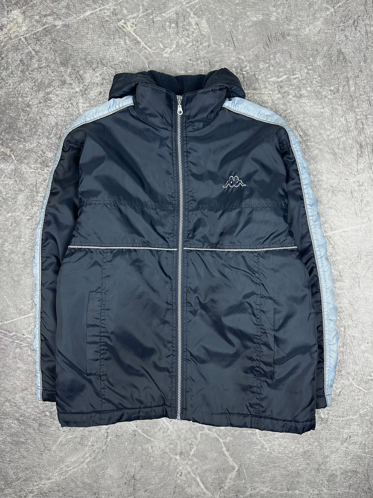 Vintage 00s Kappa Fleece Hooded Windbreaker Jacket (L)