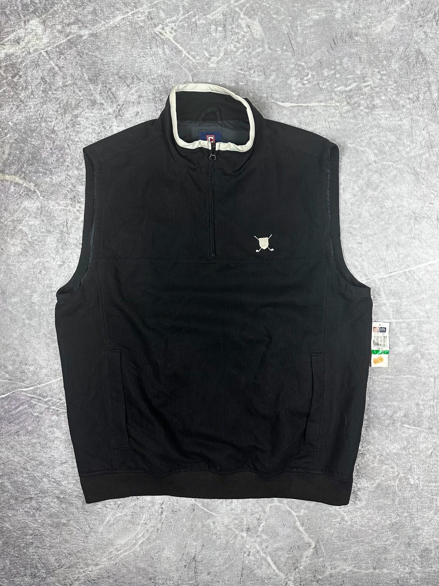 DEADSTOCK BNWT Vintage 00s Chaps Ralph Lauren Golf Embroidered Crest Quarter Zip Vest (L)