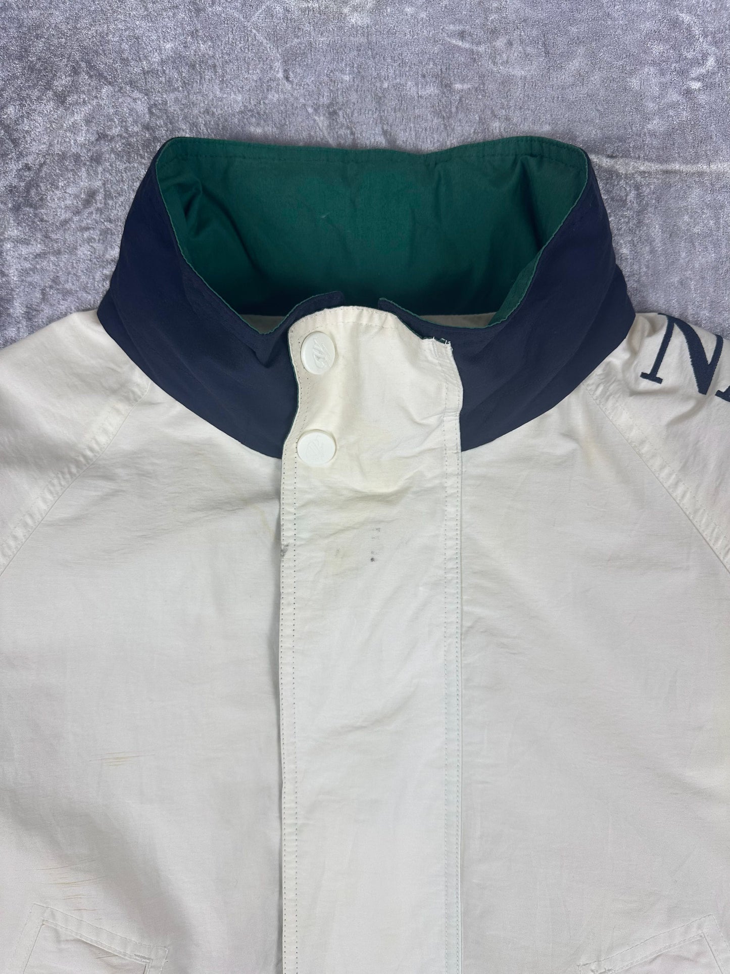 Vintage 90s Nautica Challenge J-Class Embroidered Spellout Sailing Jacket (2XL)