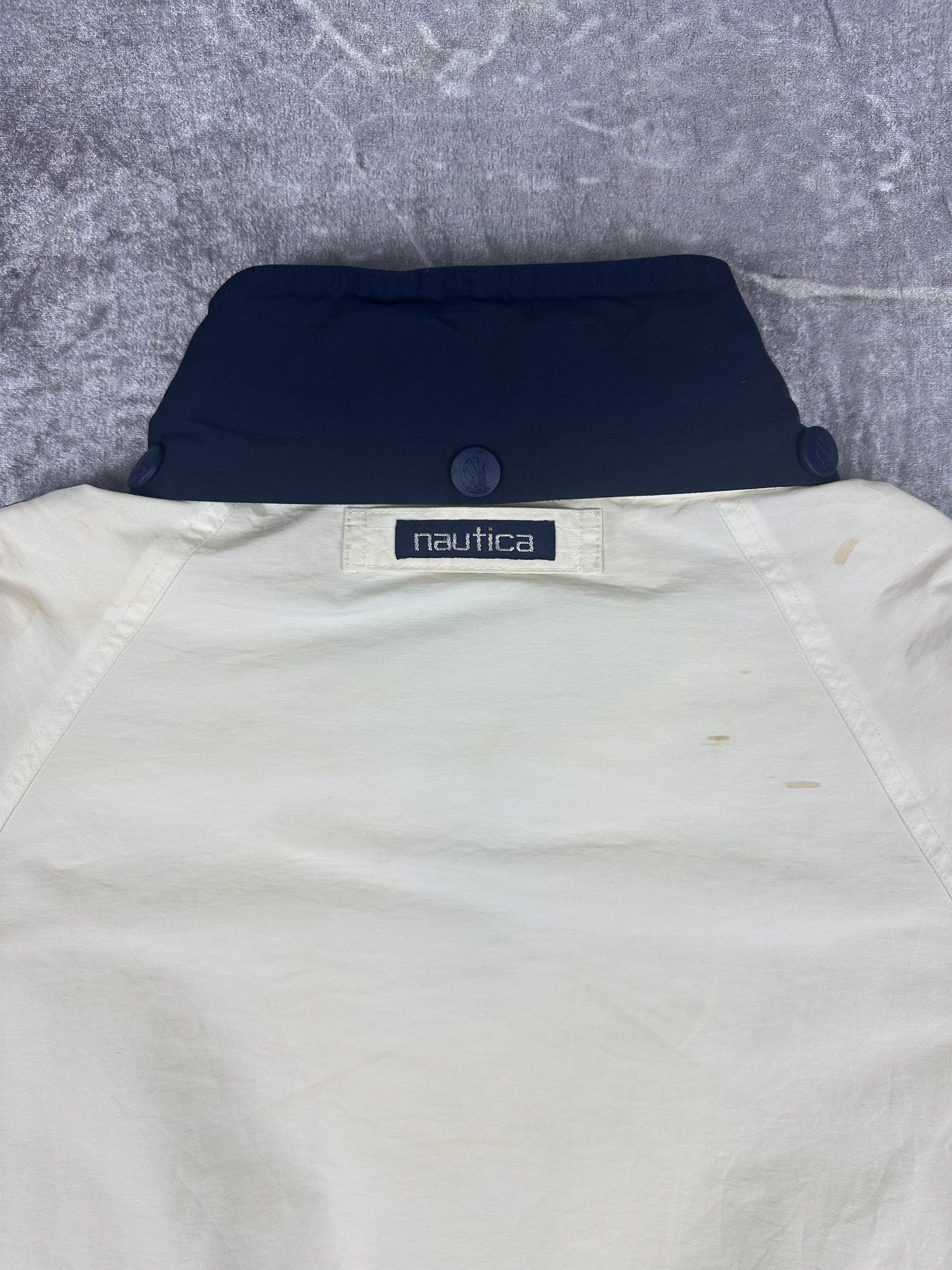 Vintage 90s Nautica Challenge J-Class Embroidered Spellout Sailing Jacket (2XL)
