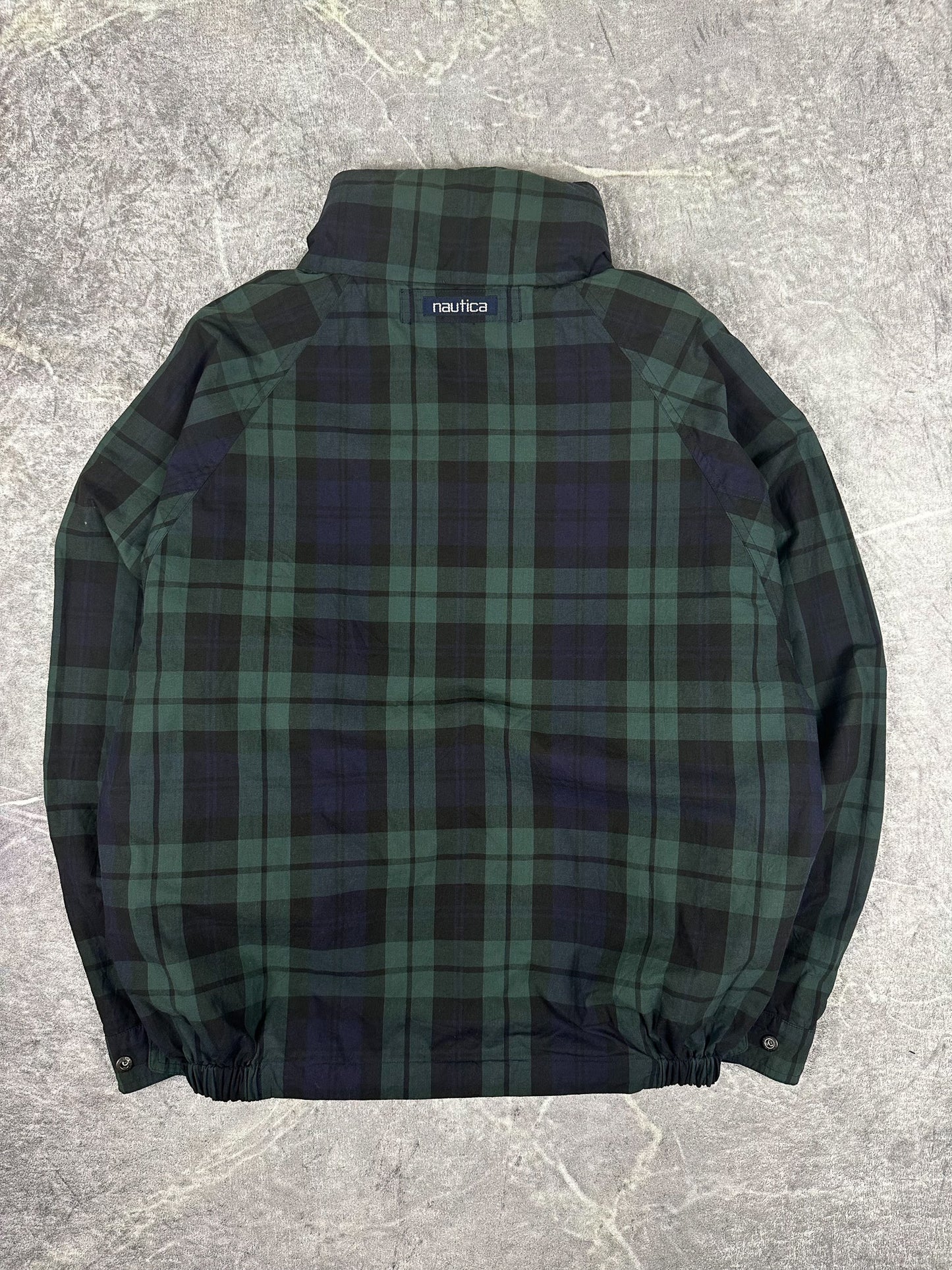 Vintage 90s Nautica Reversible Plaid Sailing Windbreaker Jacket (L)