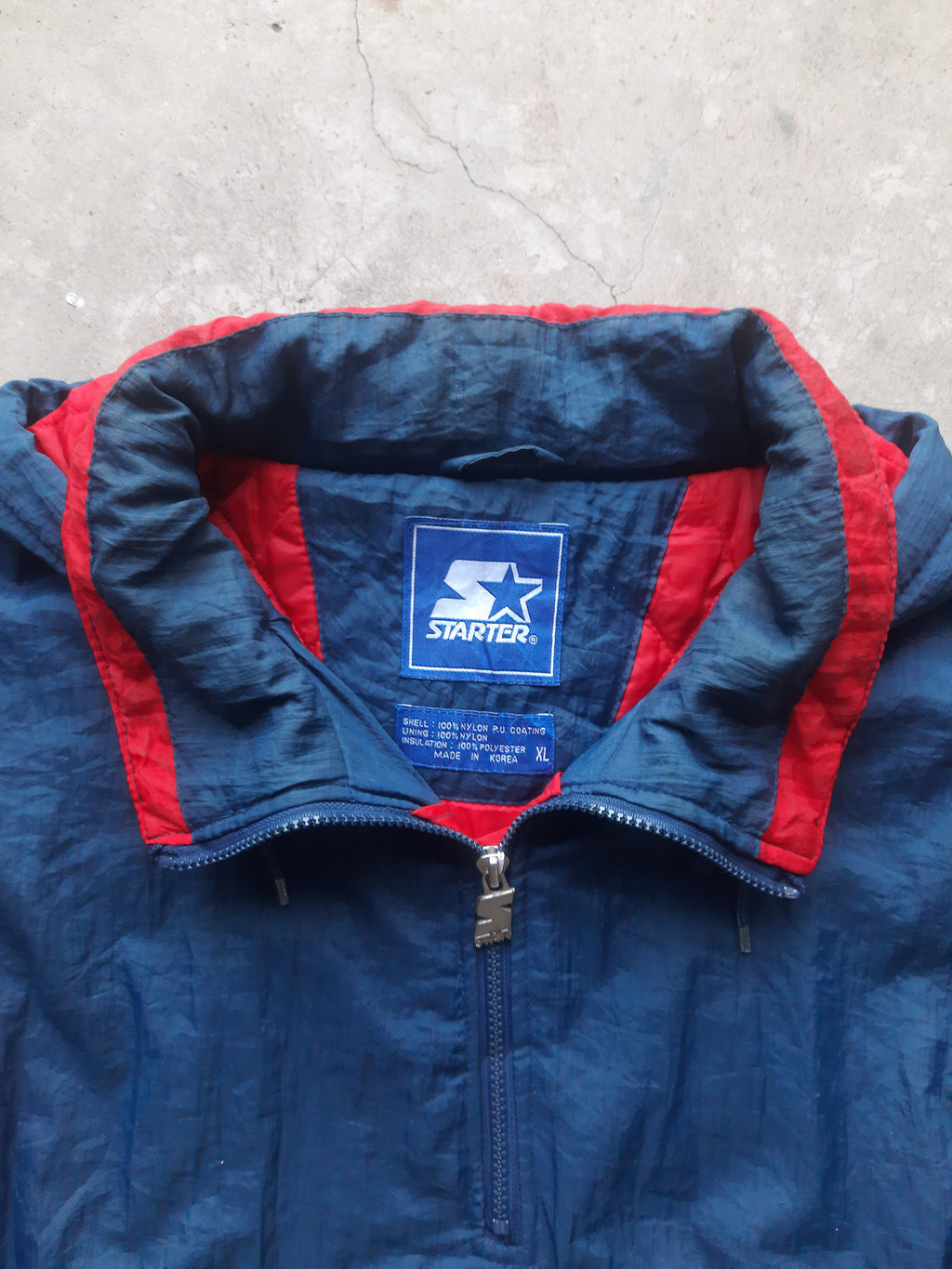 Vintage 90s Starter UConn Huskies NCAA University of Connecticut Anorak Pullover (XL)