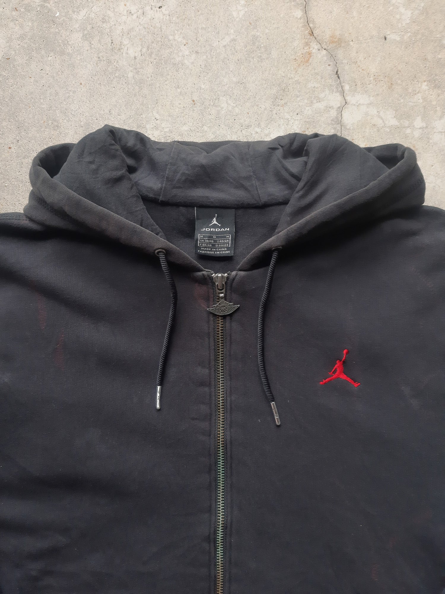 Vintage 00s Jordan Brand Embroidered Logo Zip Up Hooded Sweatshirt (M)