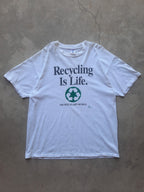 Vintage 90s Recycling Is Life The Rest Is Just Details Earth Nature Liberation T-Shirt (XL)
