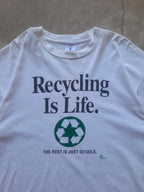 Vintage 90s Recycling Is Life The Rest Is Just Details Earth Nature Liberation T-Shirt (XL)