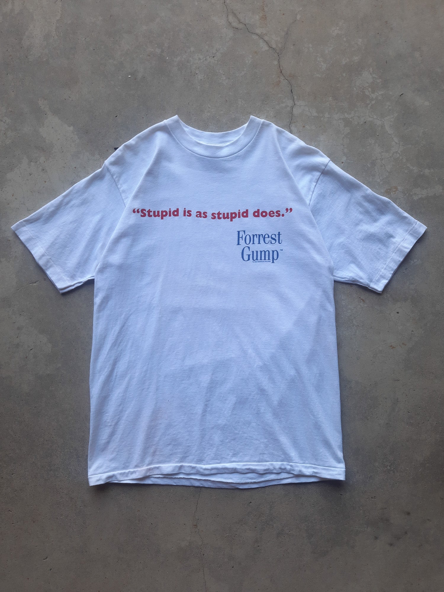 Vintage 1994 Paramount Pictures Forest Gump "Stupid is as stupid does." T-Shirt (L)