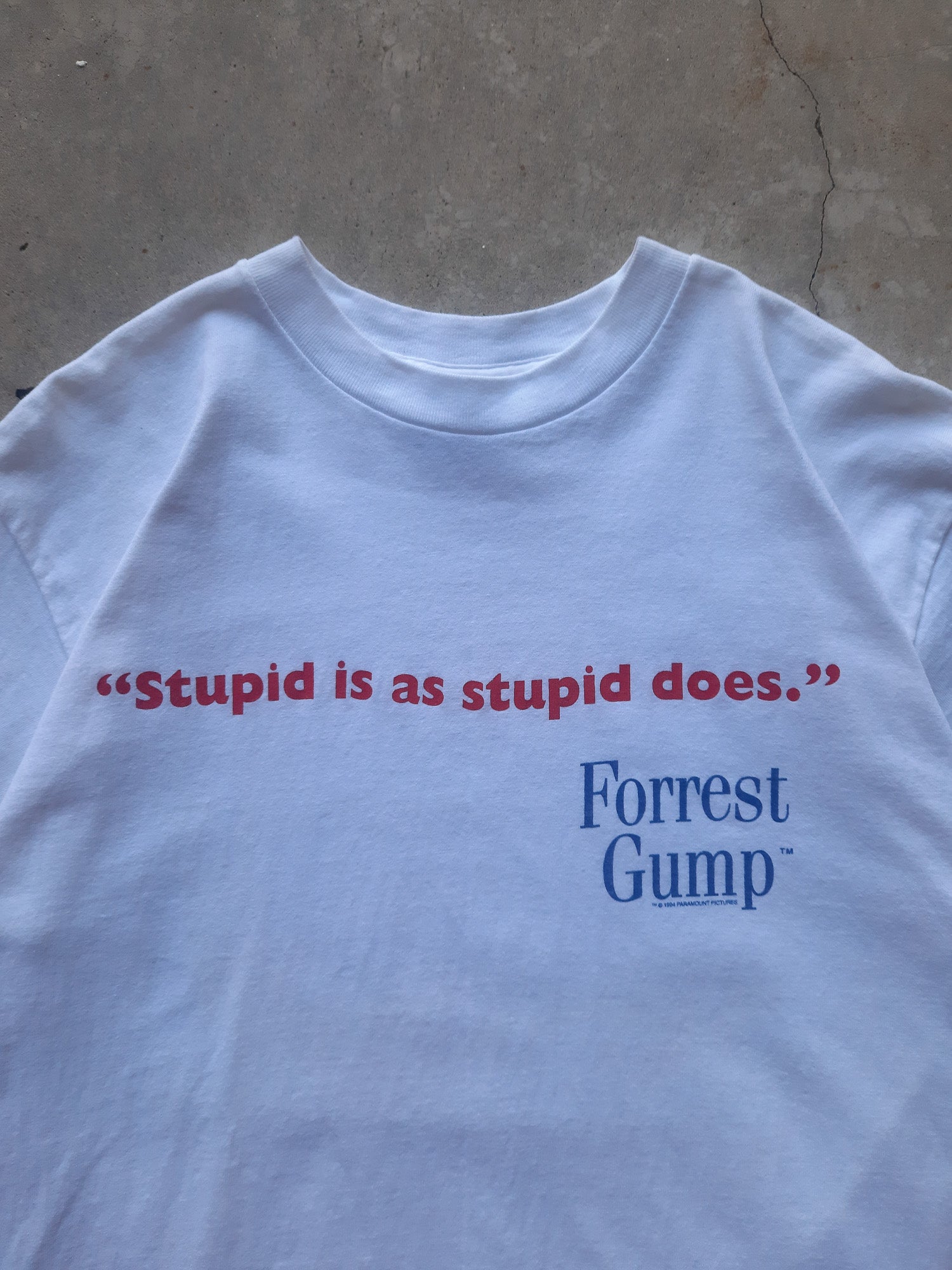 Vintage 1994 Paramount Pictures Forest Gump "Stupid is as stupid does." T-Shirt (L)