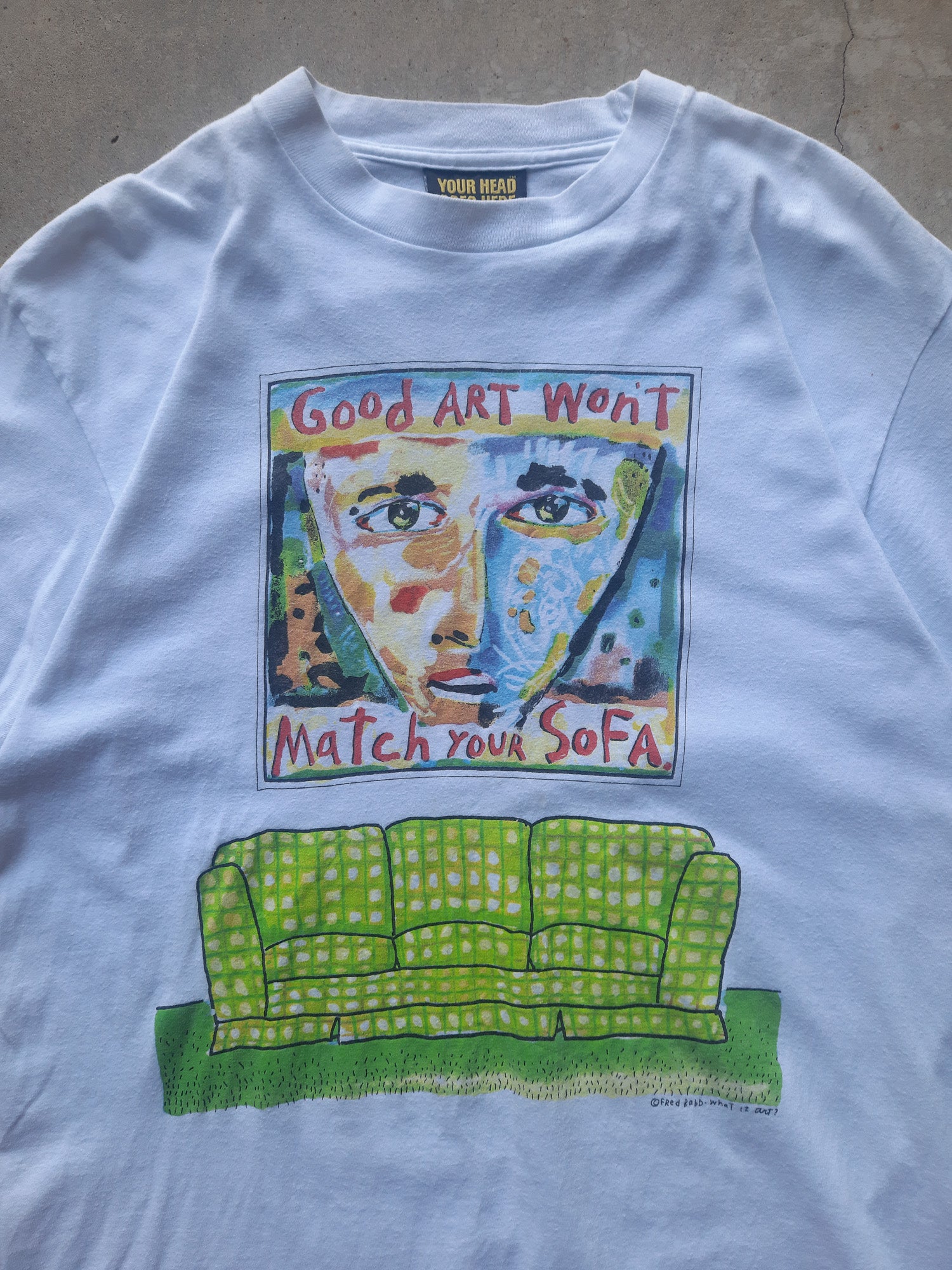 Vintage 90s Fred Babb 'Good Art Won't Match Your Sofa' Art T-Shirt (L)