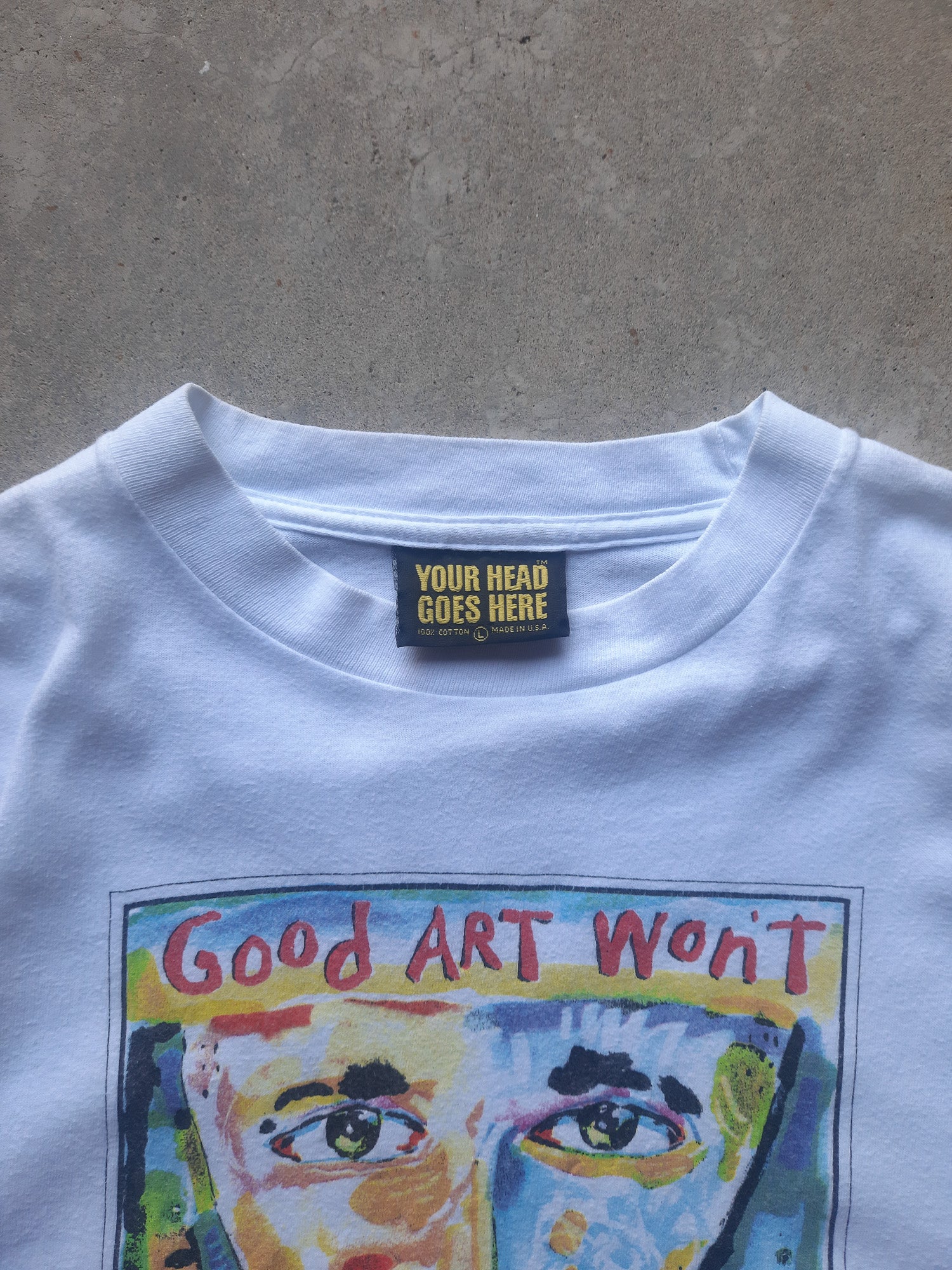 Vintage 90s Fred Babb 'Good Art Won't Match Your Sofa' Art T-Shirt (L)