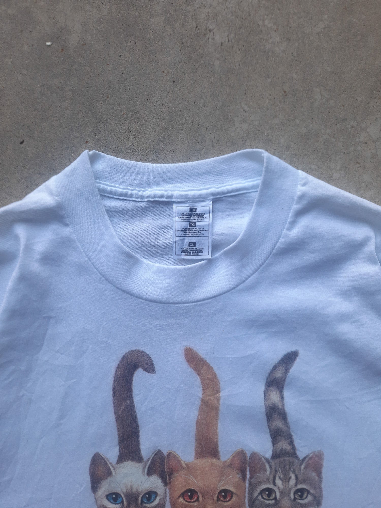 Vintage 90s Bob Harrison Wildside Beach Buns Double Sided Three Cats Art T-Shirt (XL)