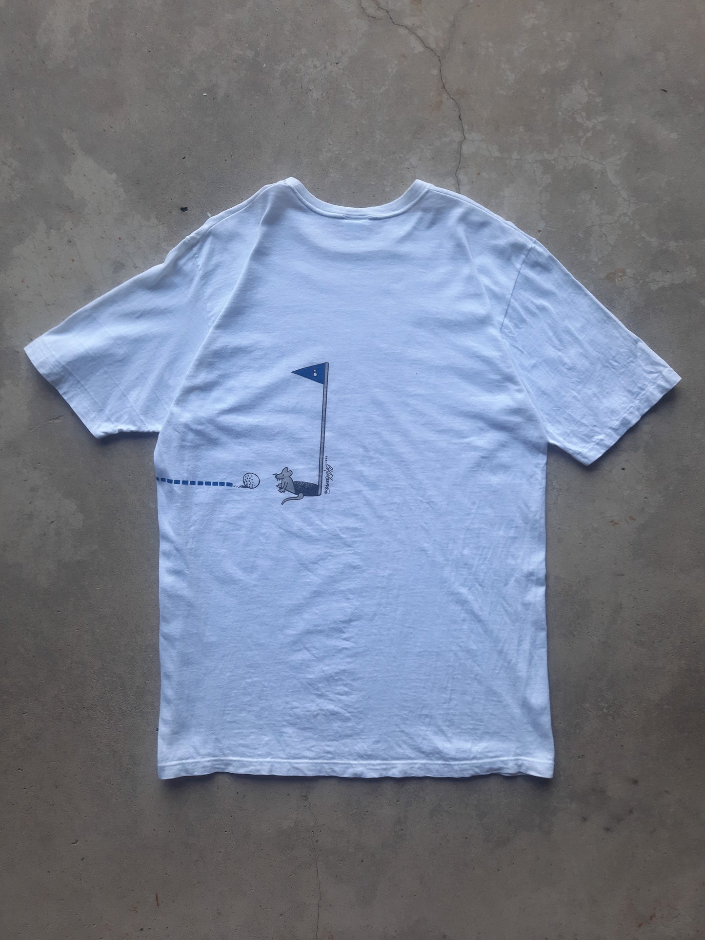 Vintage 90's Crazy Shirts Hawaii B Kliban Kahala Fat Cat Golfing Mouse Wrap Around T-Shirt (L)