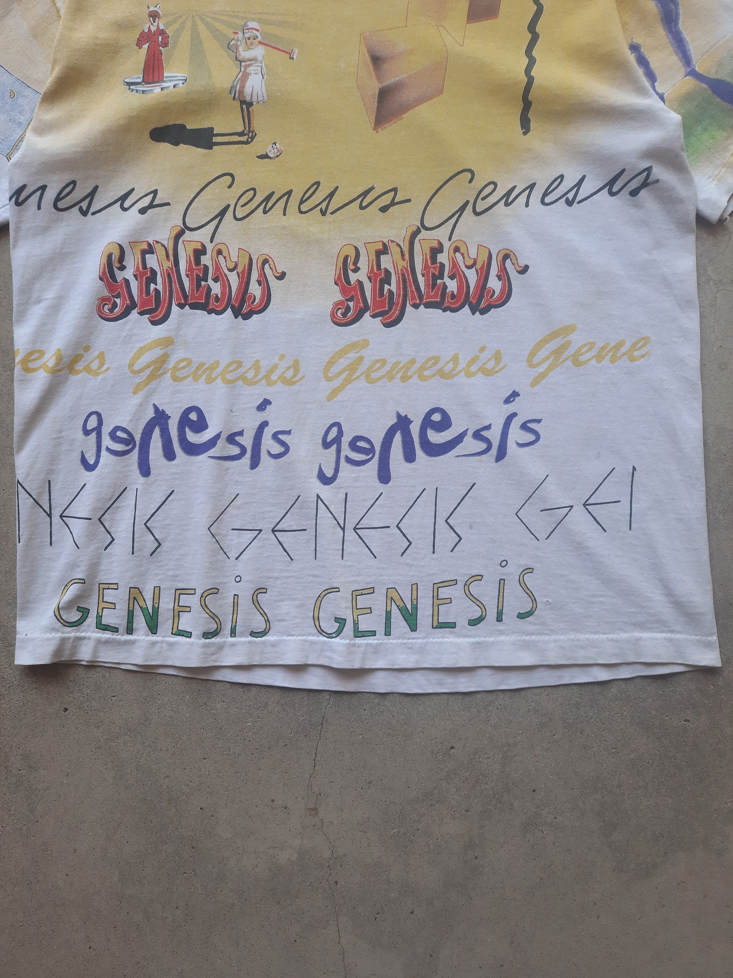 Vintage 1992 Genesis We Can't Dance Tour 92' All Over Print T-Shirt (XL)