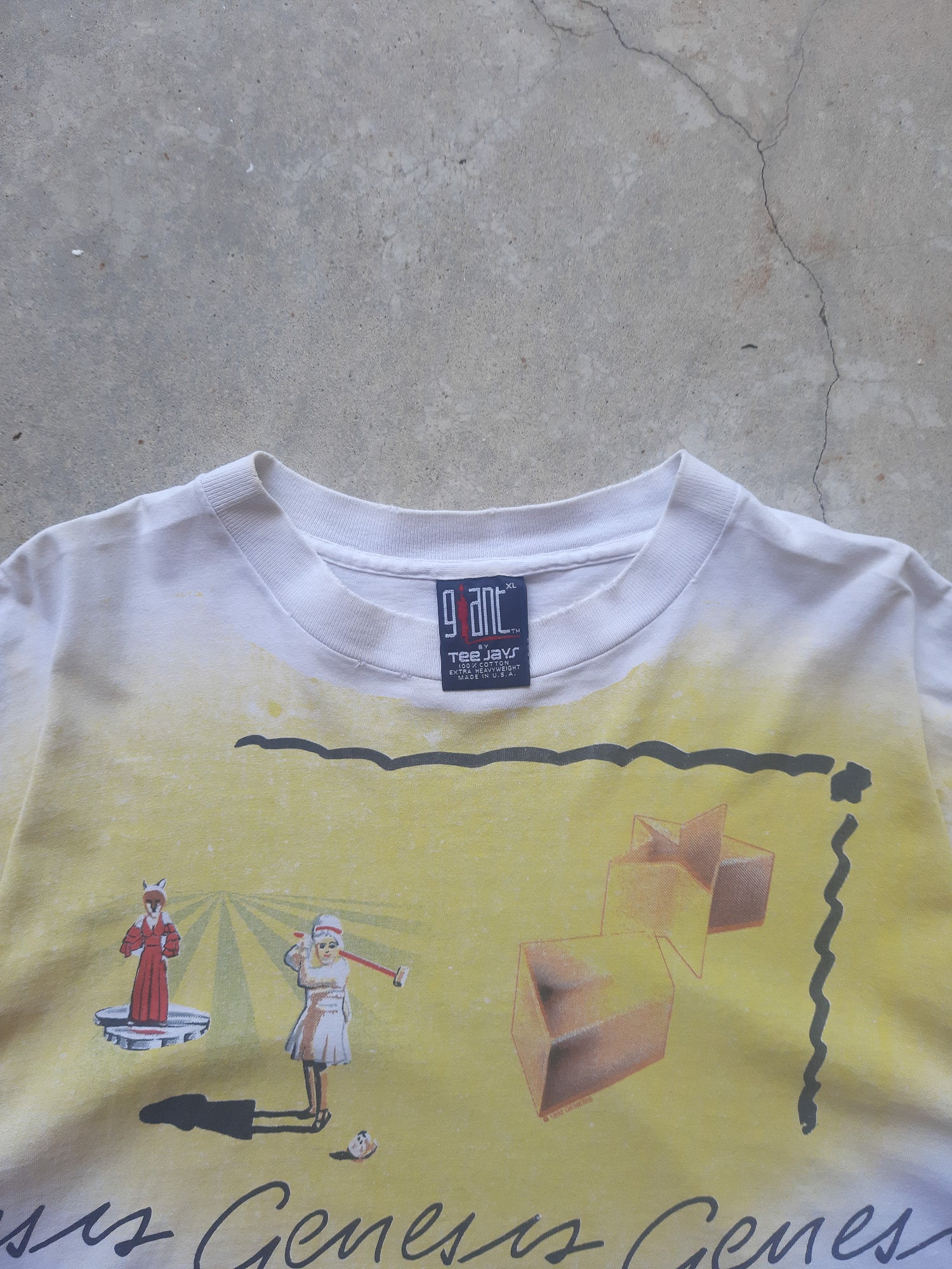 Vintage 1992 Genesis We Can't Dance Tour 92' All Over Print T-Shirt (XL)