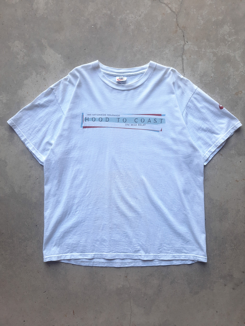 Vintage 1995 Nike Nationwide Insurance 'Hood to Coast' 196 Mile Relay T-Shirt (L)