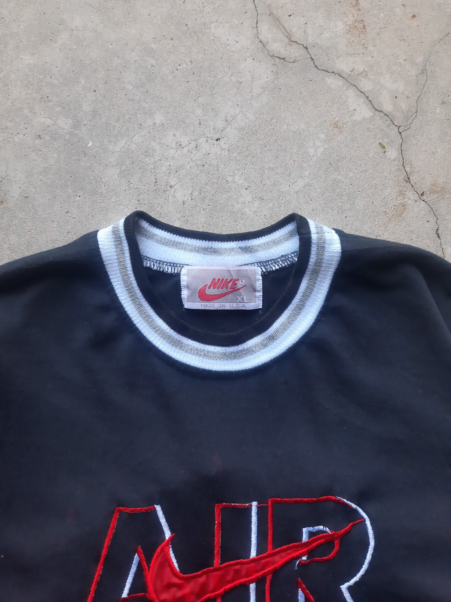 Vintage 90s Nike Air Embroidered Logo Spellout Swoosh Bootleg T-Shirt (XL)