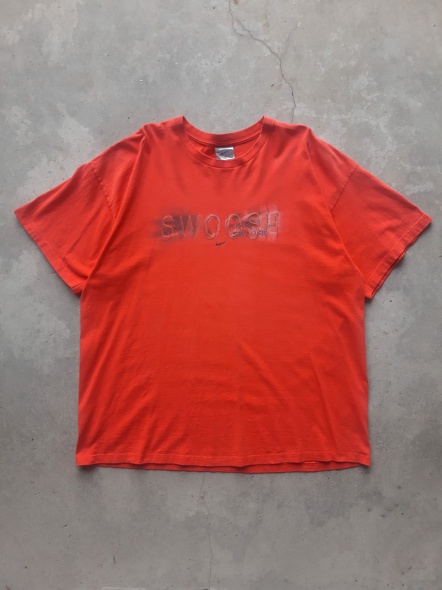 Vintage 00s Nike 3D SWOOSH Spellout Y2K Graphic T-Shirt (XL)