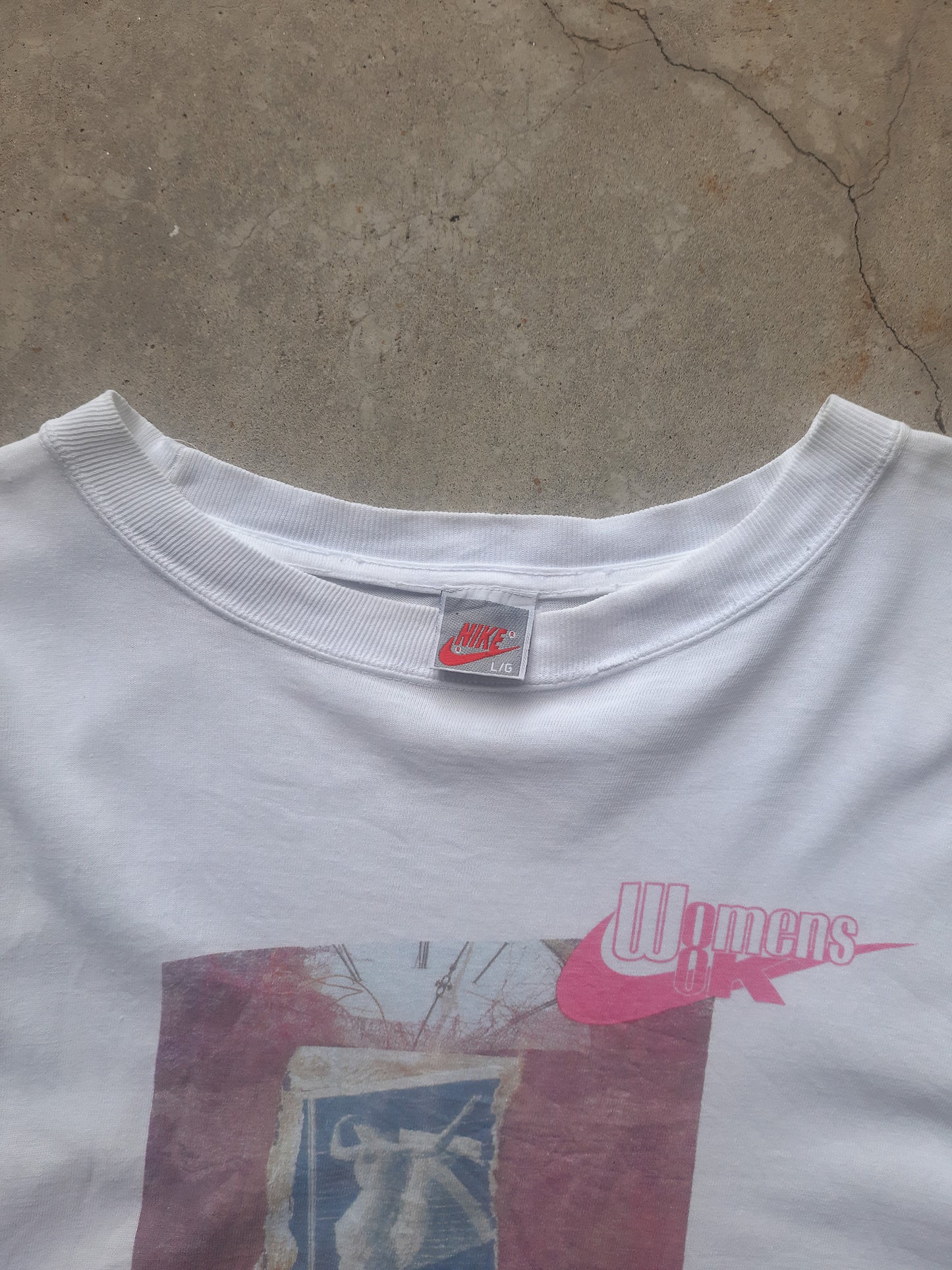 Vintage 90s Nike 'Womens OK' Swoosh Art T-Shirt (L)