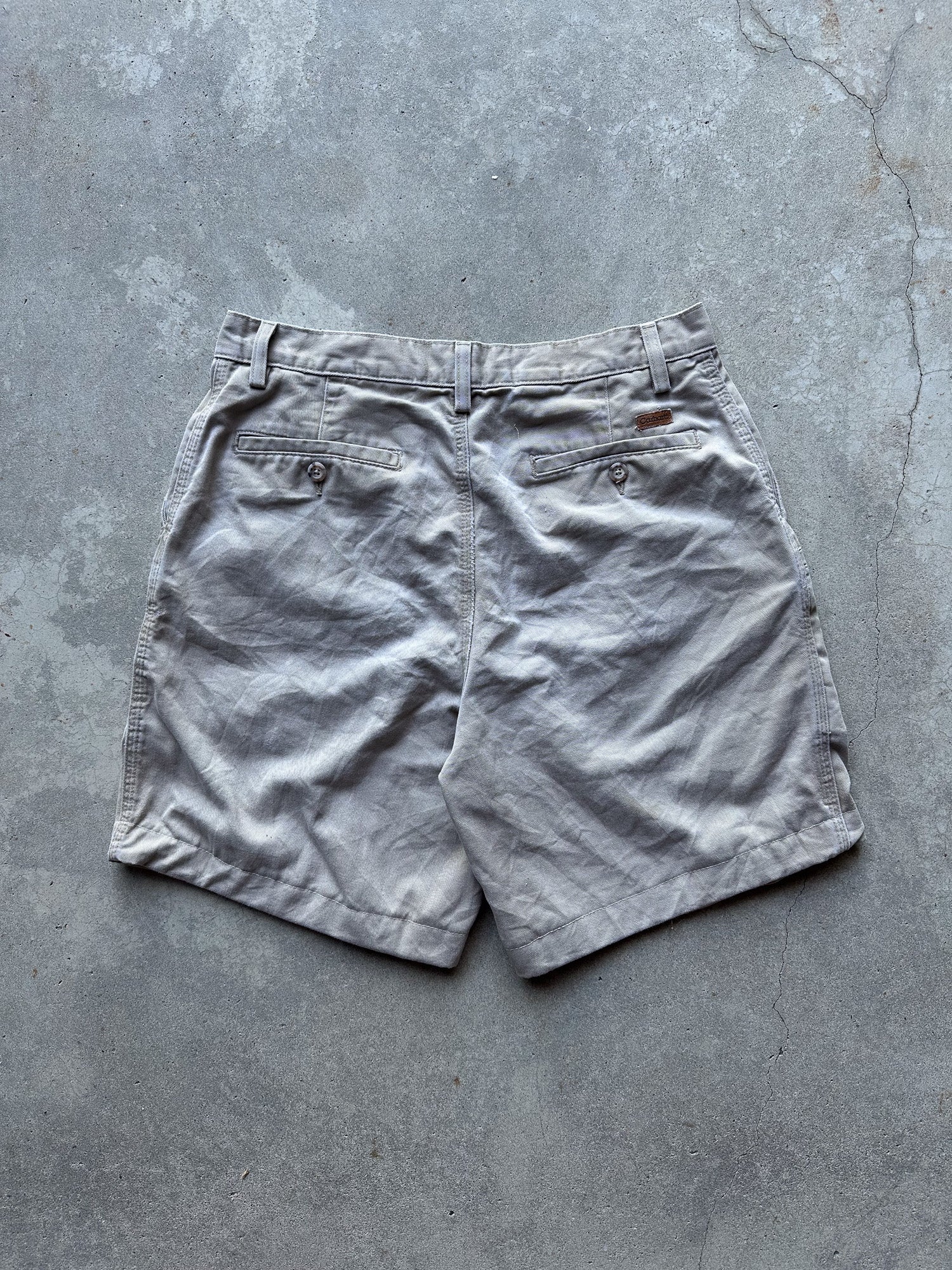 Vintage 00s Carhartt B133 Pleated Canvas Chino Workwear Shorts (31)