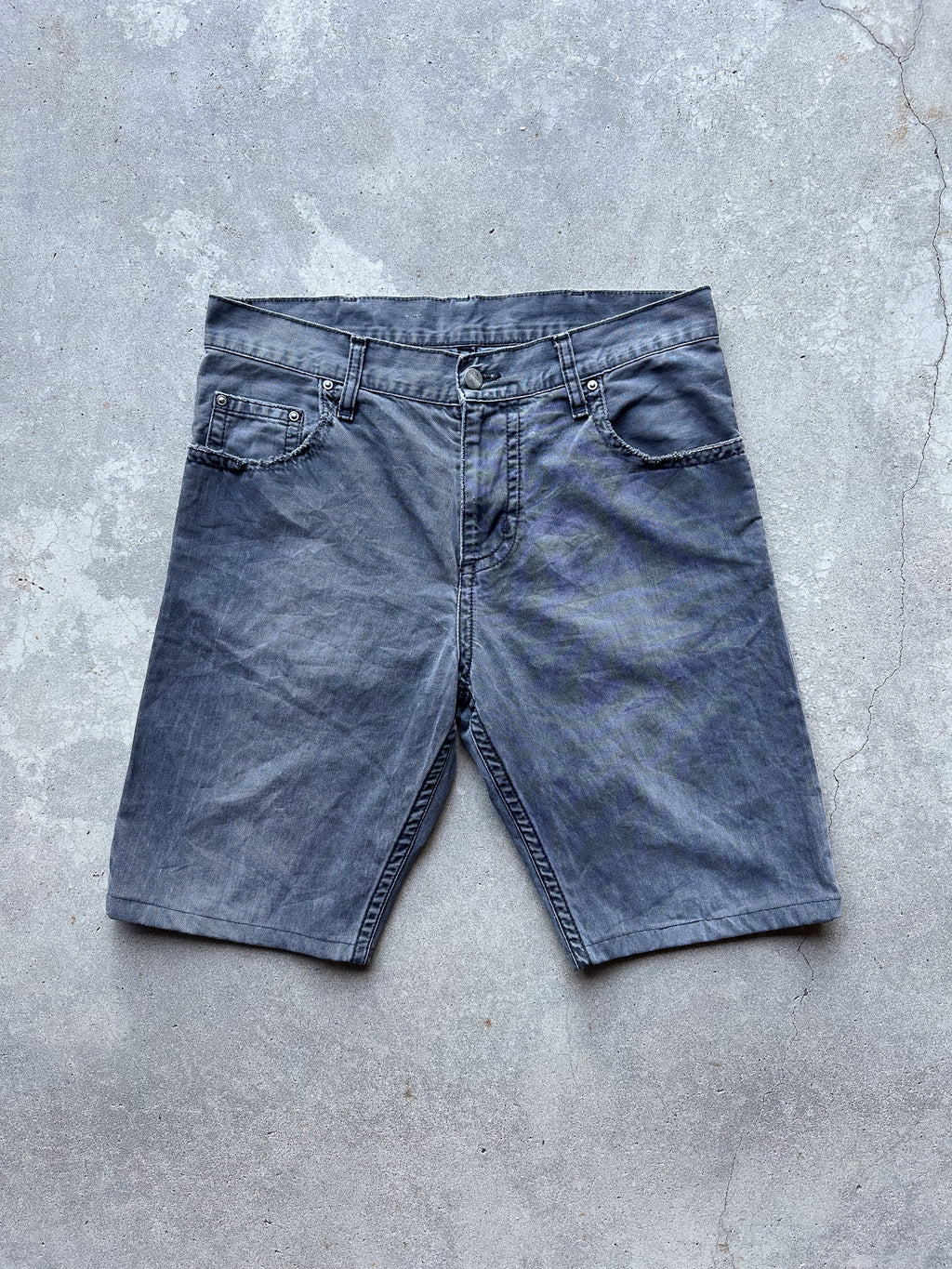 Preloved Carhartt Slim Pant Denim Upcycled Reworked Workwear Shorts (32)