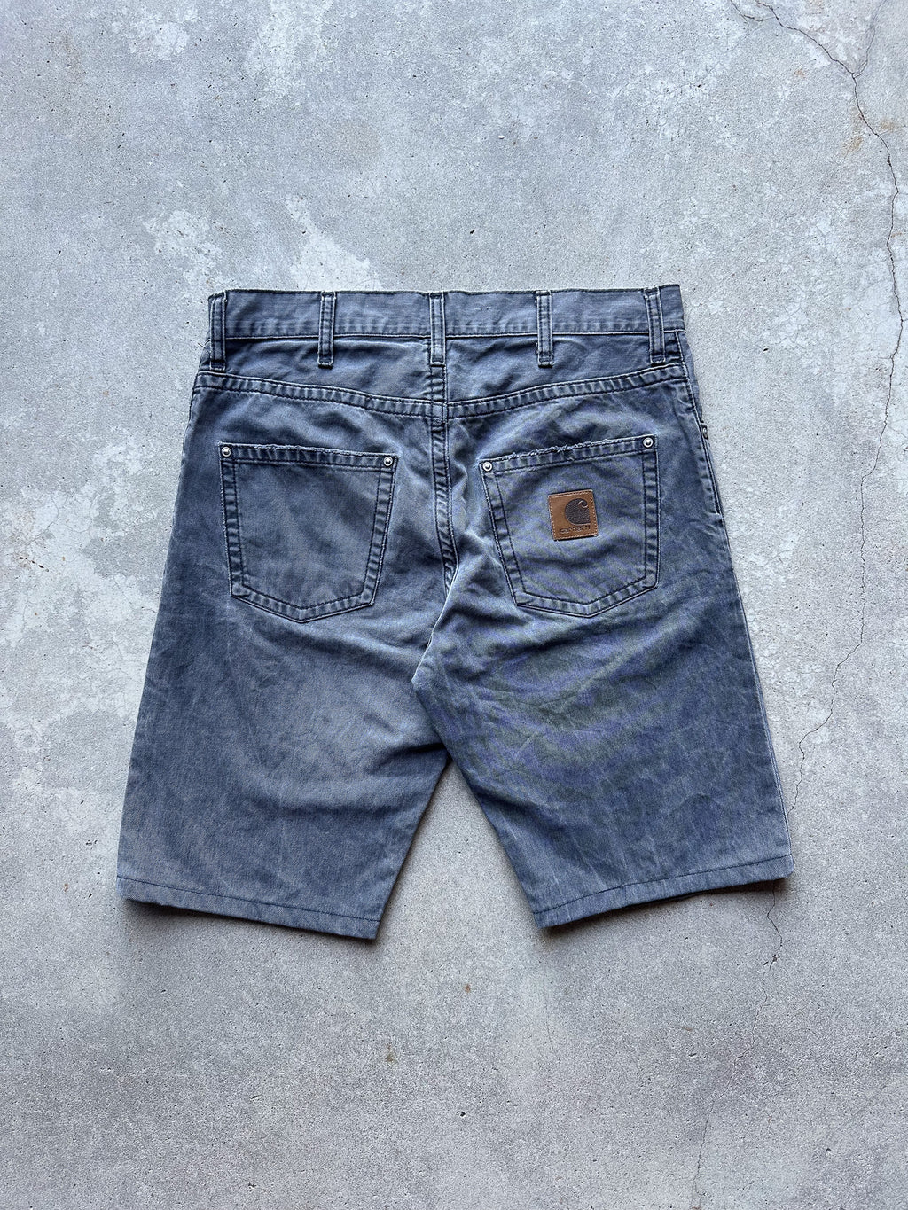 Preloved Carhartt Slim Pant Denim Upcycled Reworked Workwear Shorts (32)