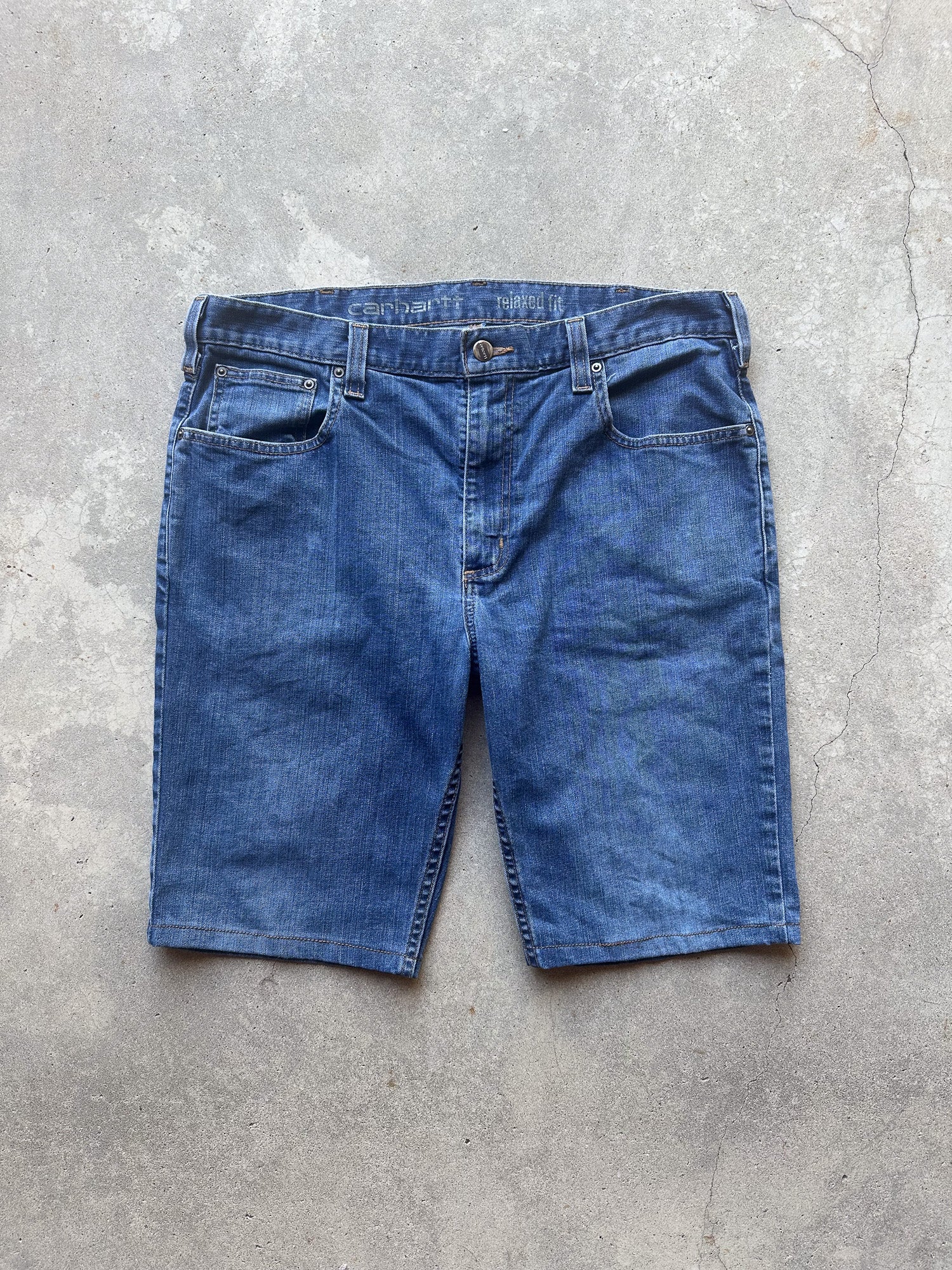 Preloved Carhartt Rugged Flex Relaxed Fit Upcycled Reworked Workwear Shorts (36)