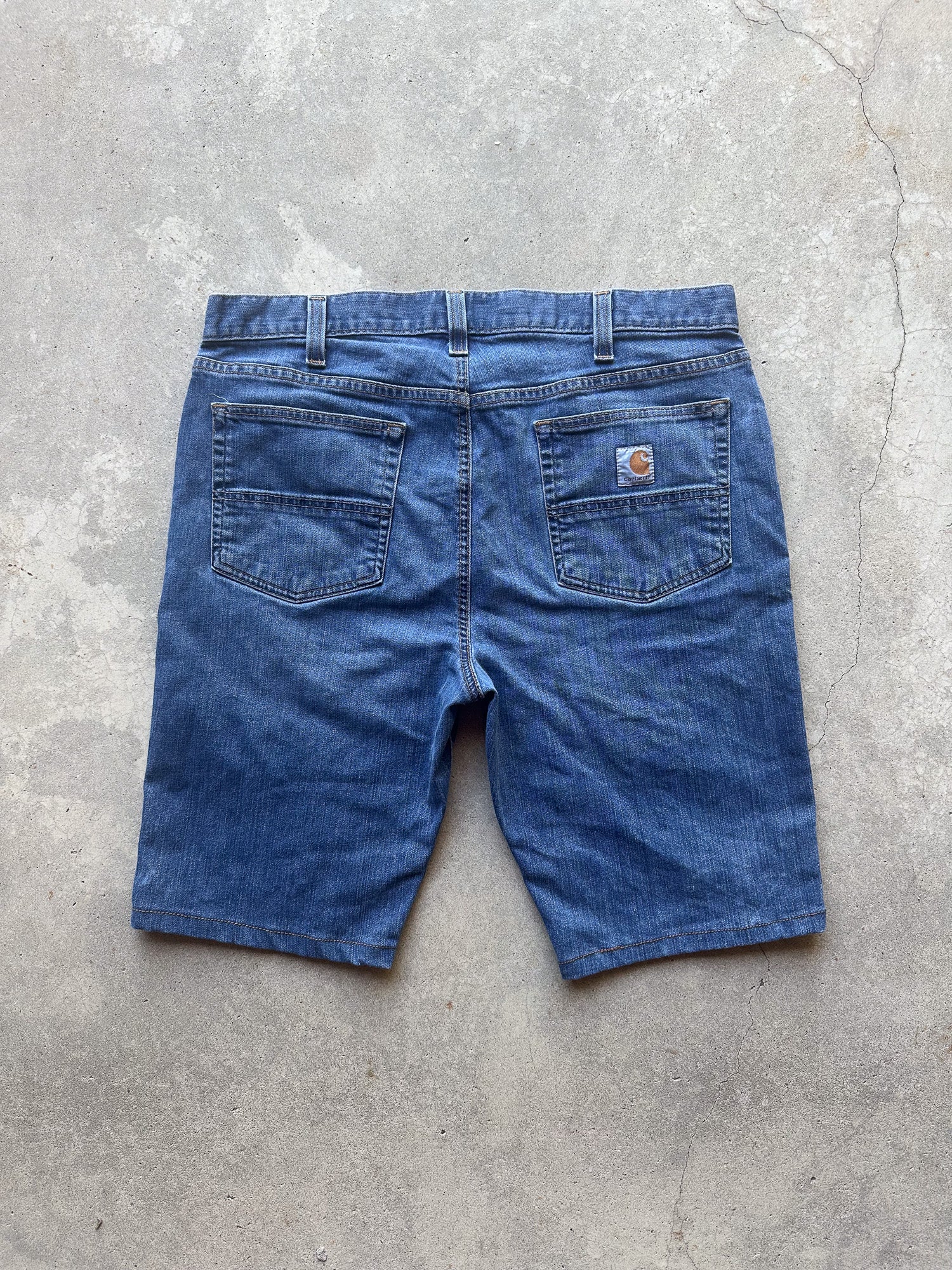 Preloved Carhartt Rugged Flex Relaxed Fit Upcycled Reworked Workwear Shorts (36)